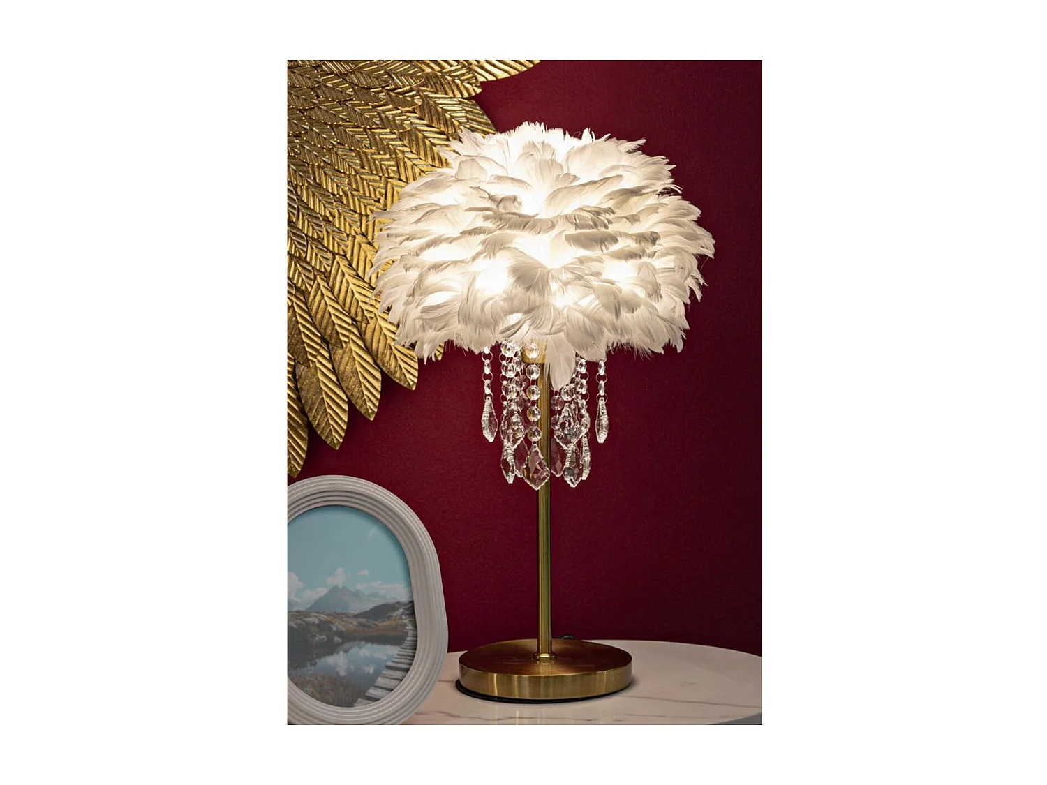 Lampe à Poser MF129, Blanc, 30x30x55 cm, Seven Design