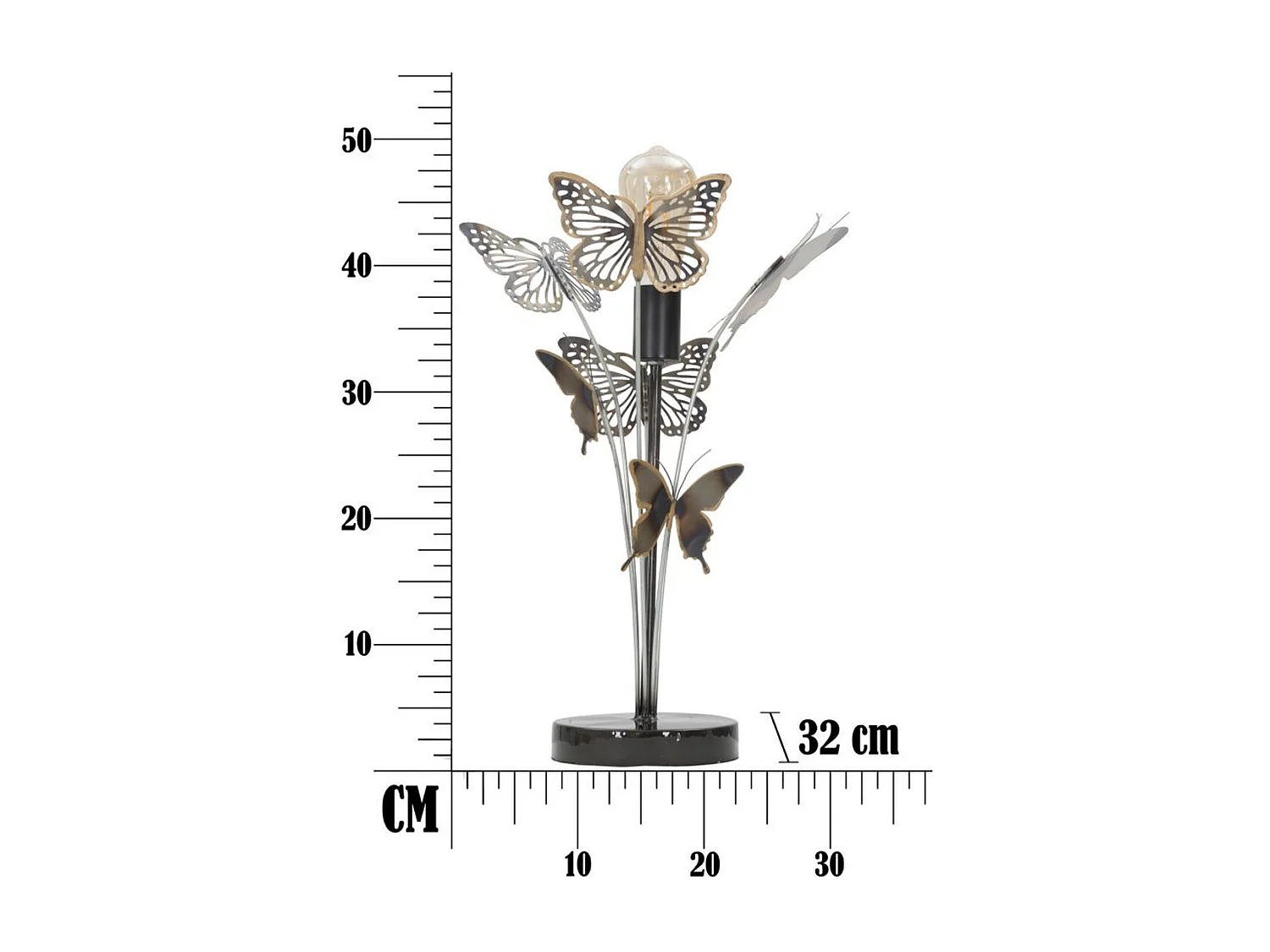 Lampe à Poser Papillon 17, Multicouleur, 32x32x47 cm, Seven Design