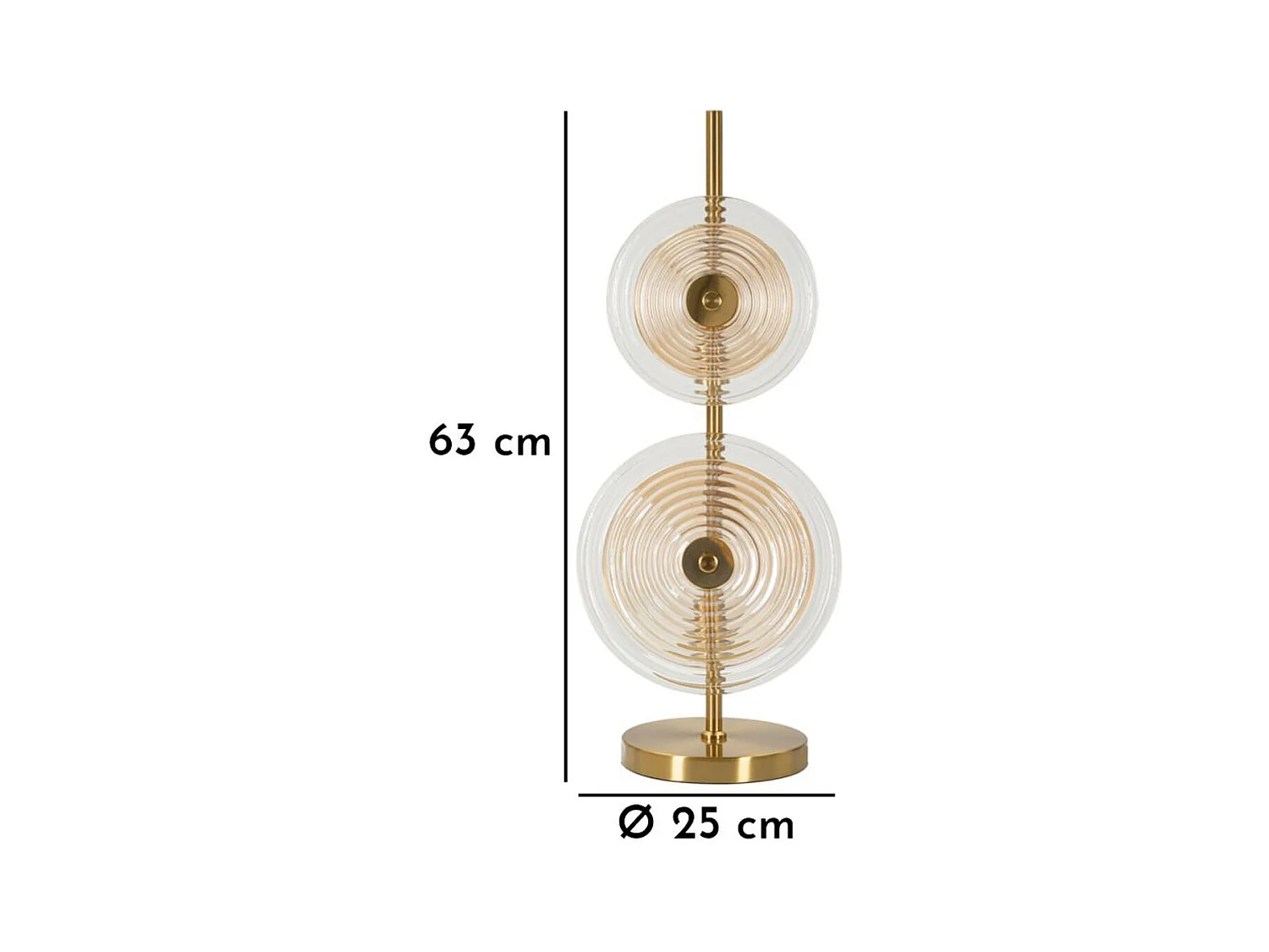 Lampe à Poser MF170, Or, 25x25x63 cm, Epikasa