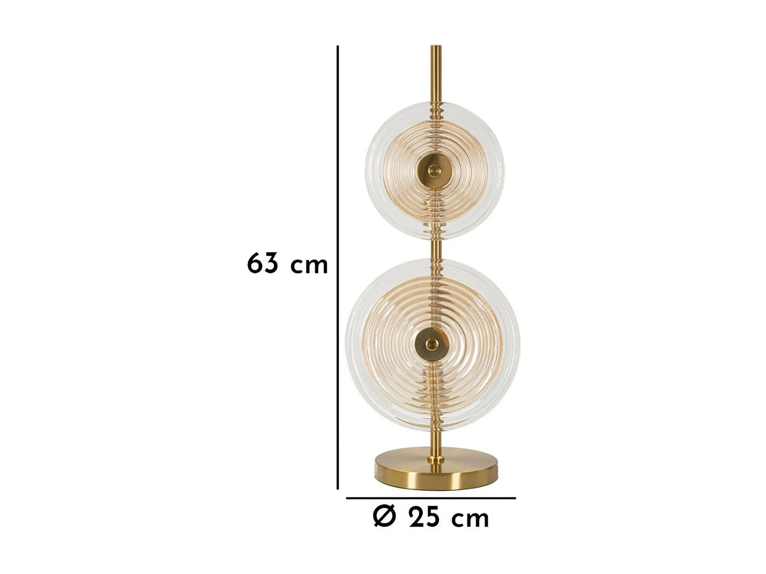 Lampa Stołowa MF170, Złoto, 25x25x63 cm, Seven Design