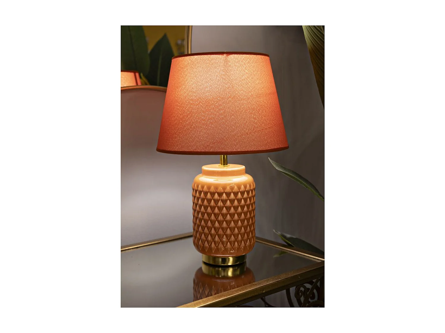 Lampa Stołowa MF113, Pomarańczowy, 28x28x44 cm, Seven Design