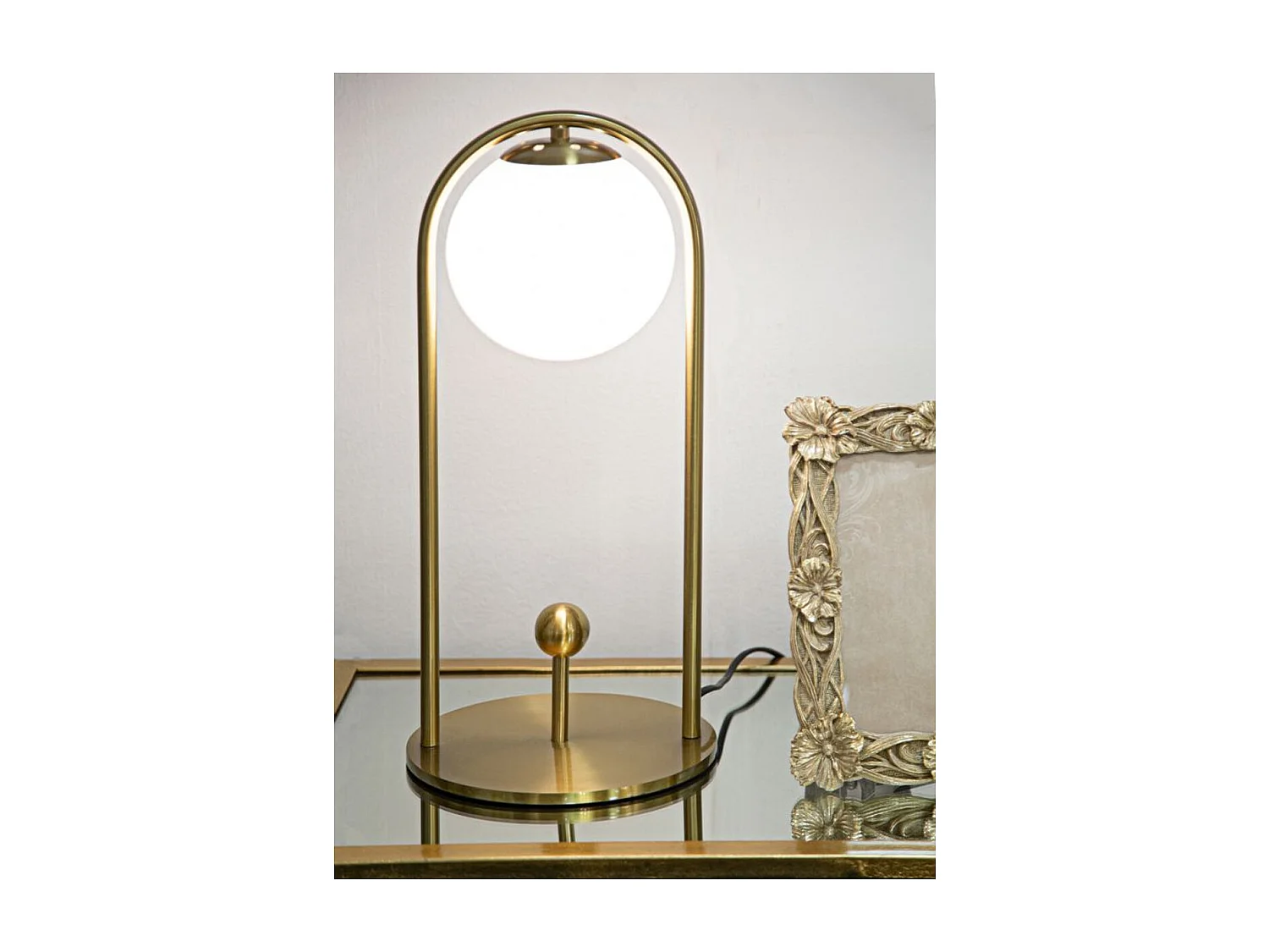 Lampa Stołowa MF148, Złoto, 21x21x47 cm, Seven Design