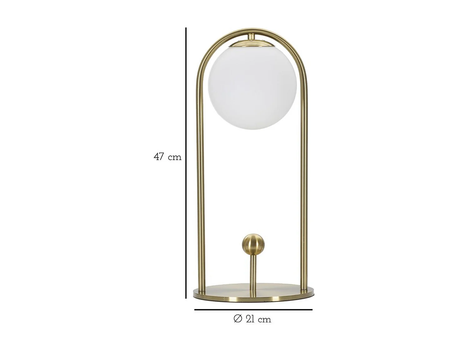 Lampa Stołowa MF148, Złoto, 21x21x47 cm, Seven Design