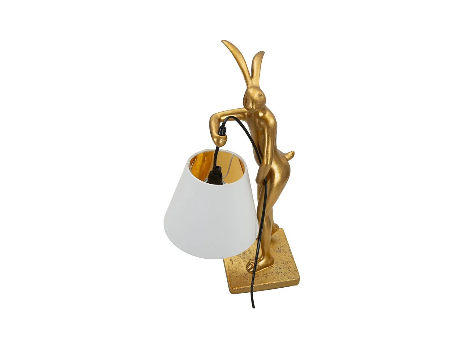 Lampa Stołowa Królik 2, Złoto, 26x16x47 cm, Epikasa