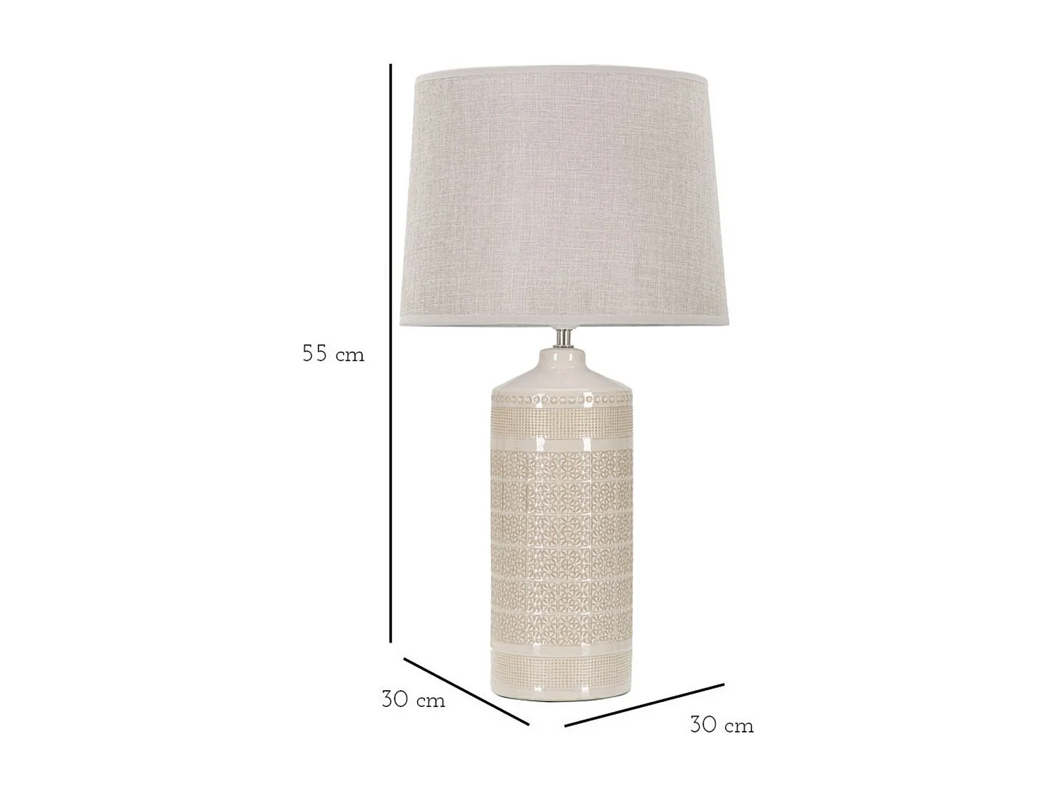 Lampada da Tavolo MF115, Beige, 30x30x55 cm, Epikasa