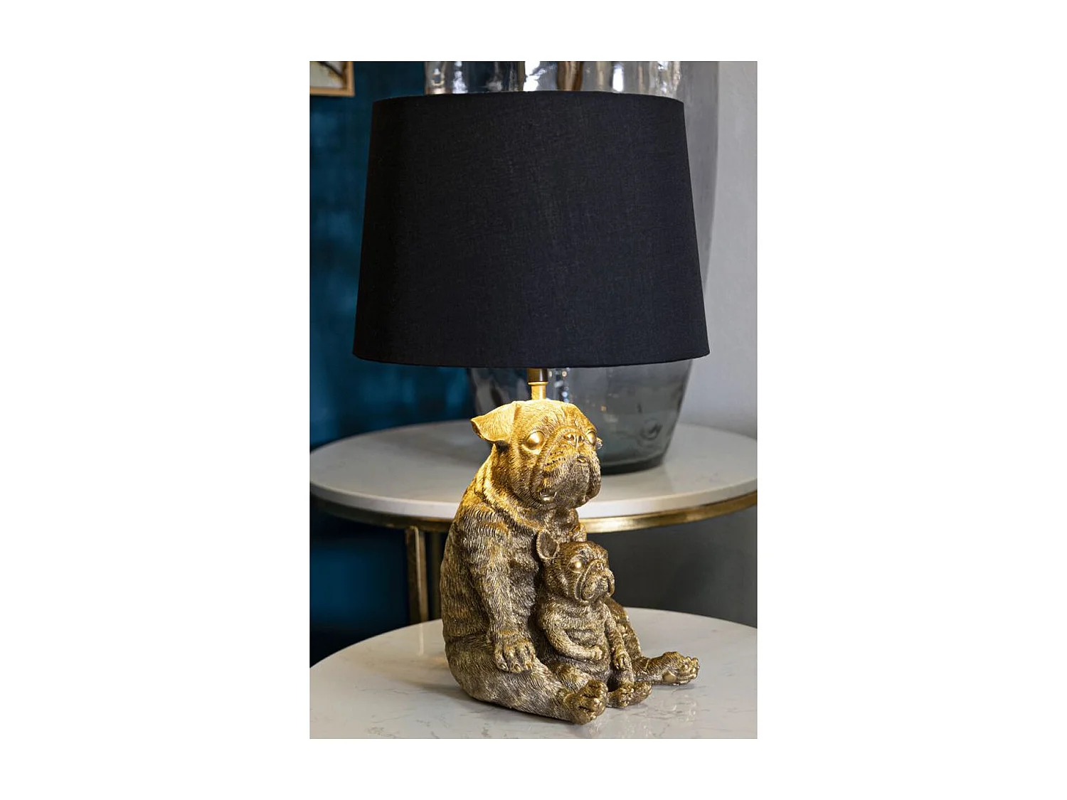 Lampa Stołowa Pies 1, Czarny, 26x26x43,8 cm, Epikasa