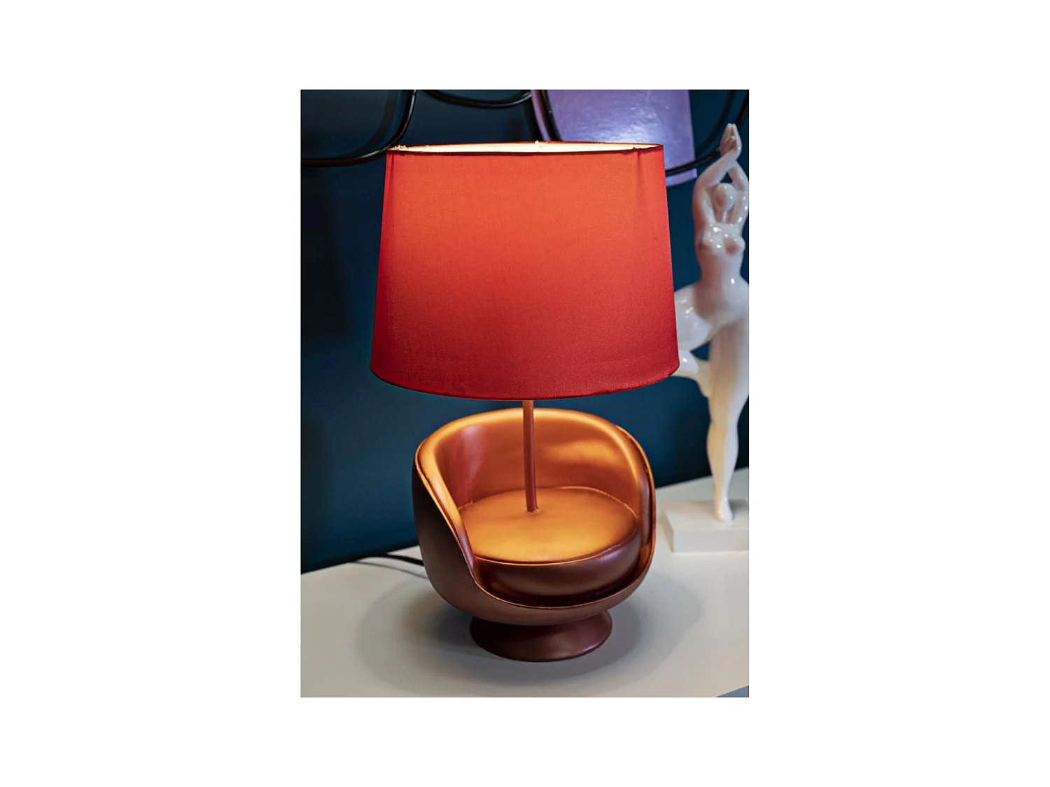 Lampa Stołowa Fotel 1, Czerwony, 26x26x43 cm, Epikasa