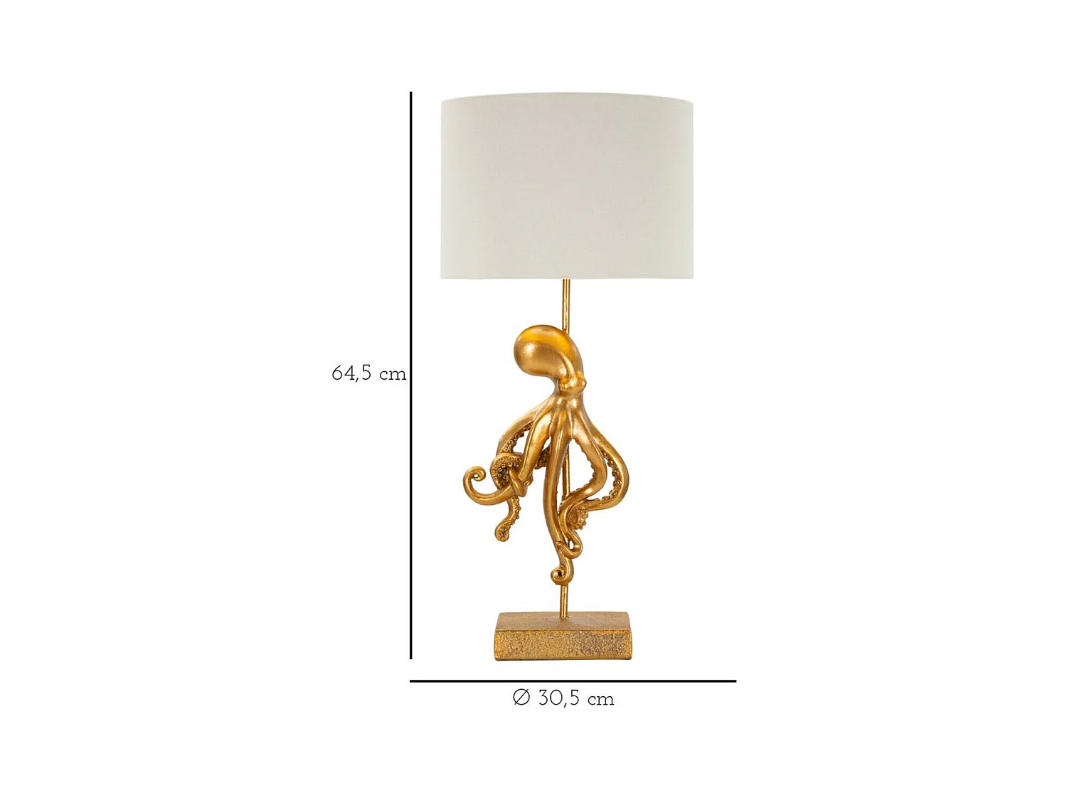 Lampe à Poser Pieuvre 1, Or, 30,5x30,5x64,5 cm, Epikasa