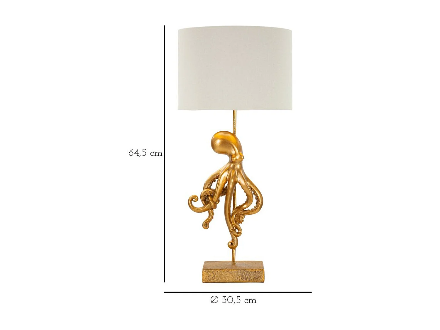 Tafellamp Octopus 1, Goud, 30,5x30,5x64,5 cm, Seven Design