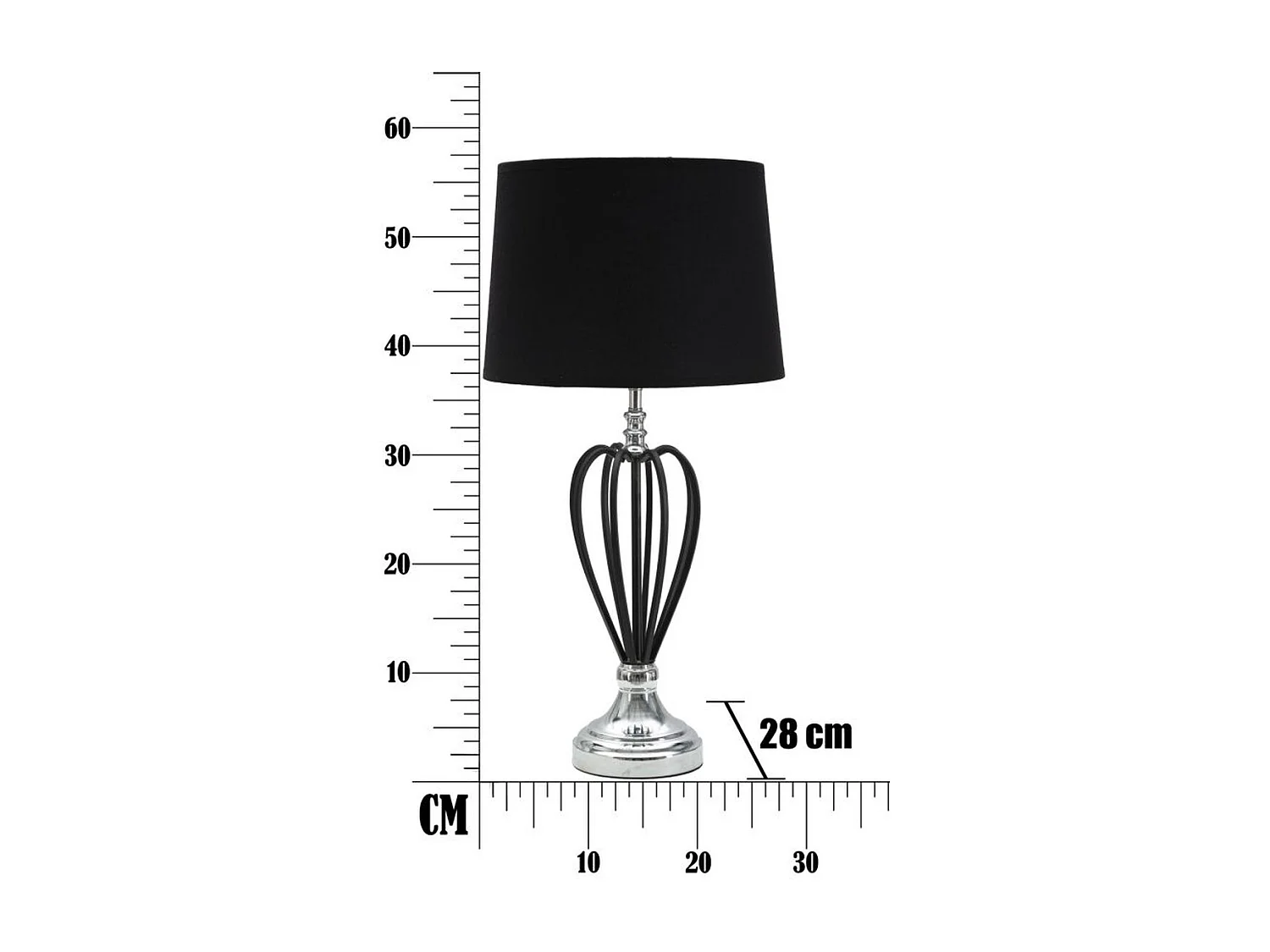 Lampa Stołowa MF137, Czarny, 28x28x56 cm, Seven Design
