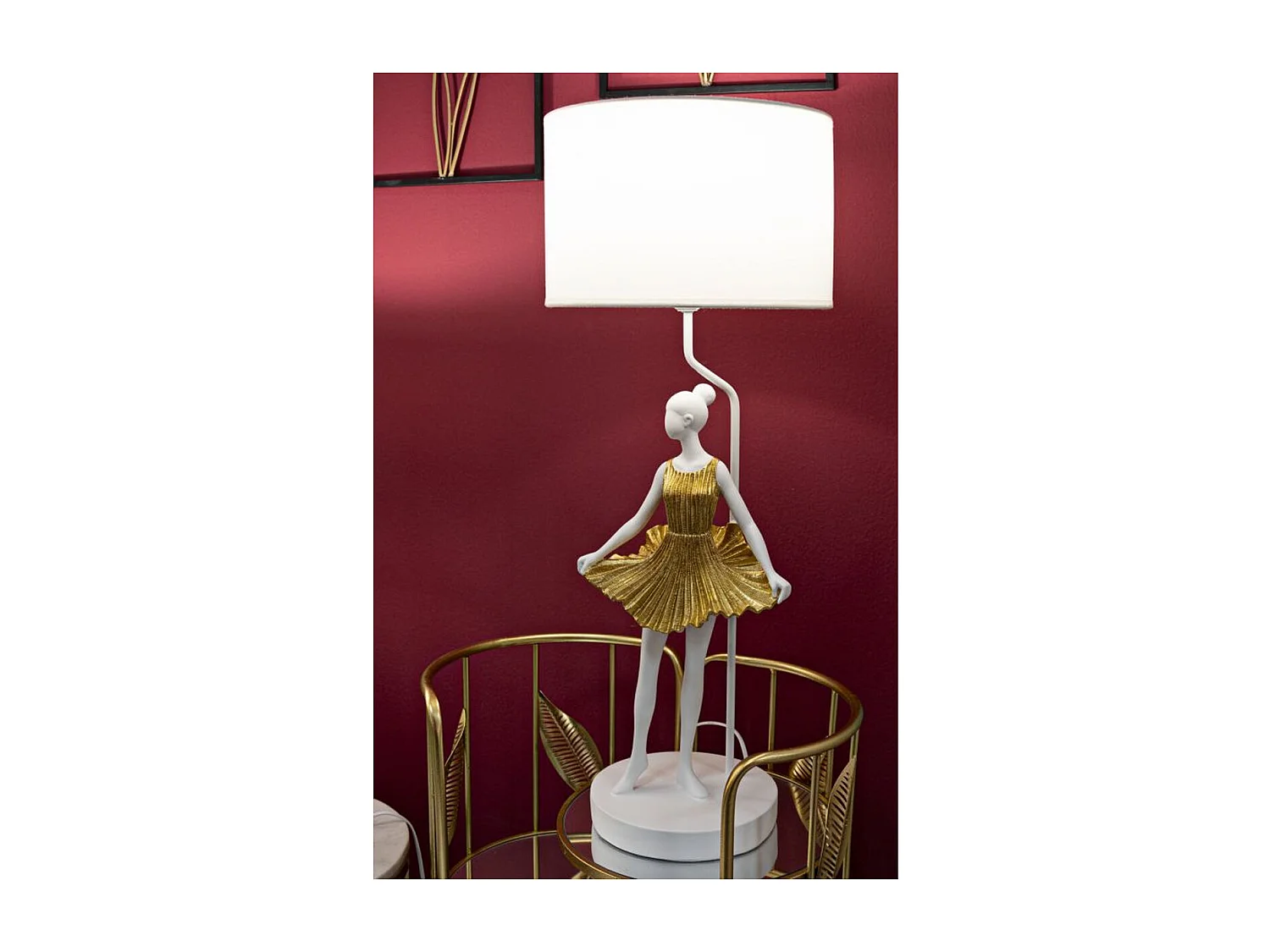 Tafellamp Danser 1, Goud, 30x30x90,5 cm, Epikasa