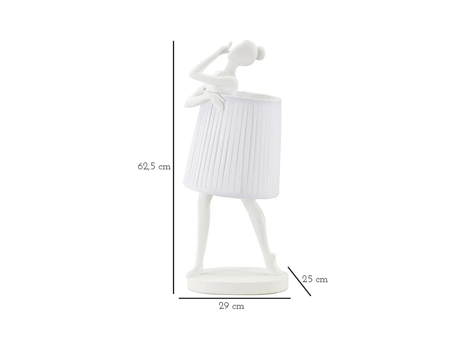 Lampa Stołowa Balerina 2, Biały, 29x25x62,5 cm, Epikasa