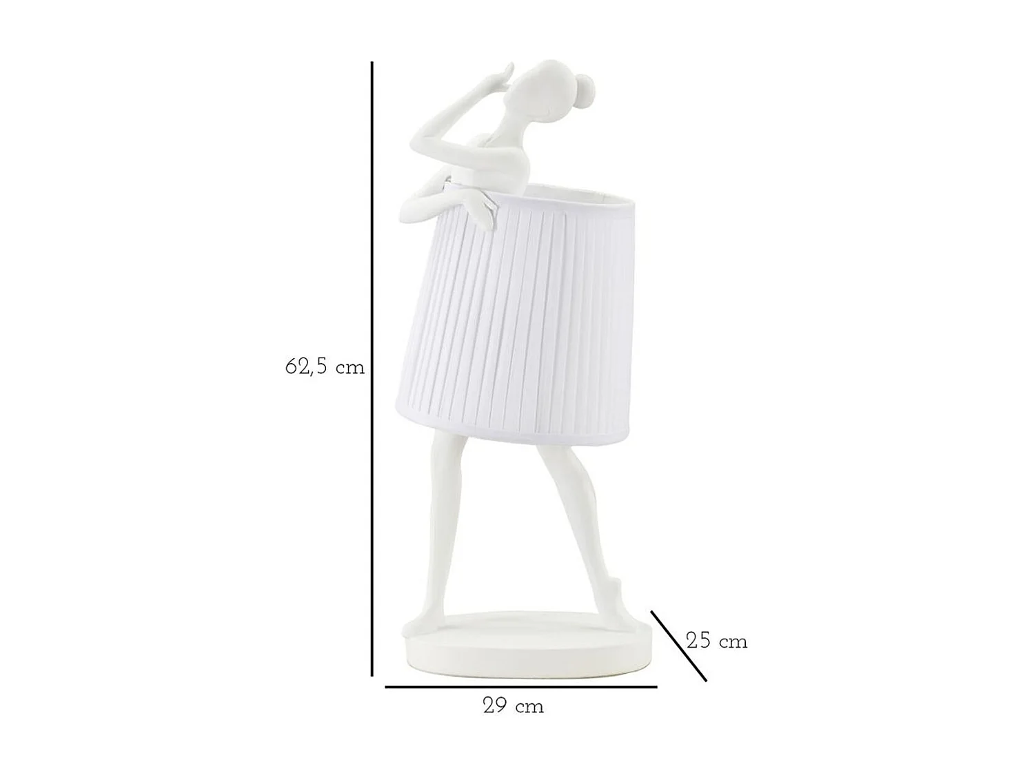 Lampa Stołowa Balerina 2, Biały, 29x25x62,5 cm, Seven Design