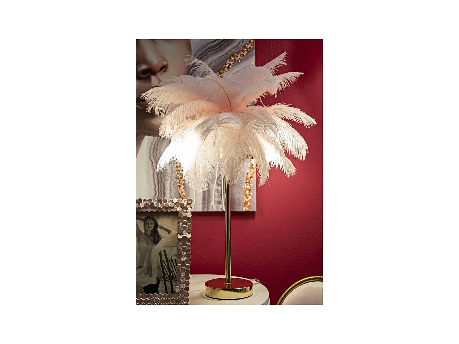 Tafellamp Veren 2, Roze, 40x40x55 cm, Epikasa