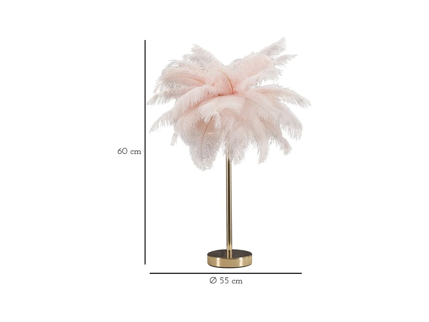 Tafellamp Veren 2, Roze, 40x40x55 cm, Epikasa