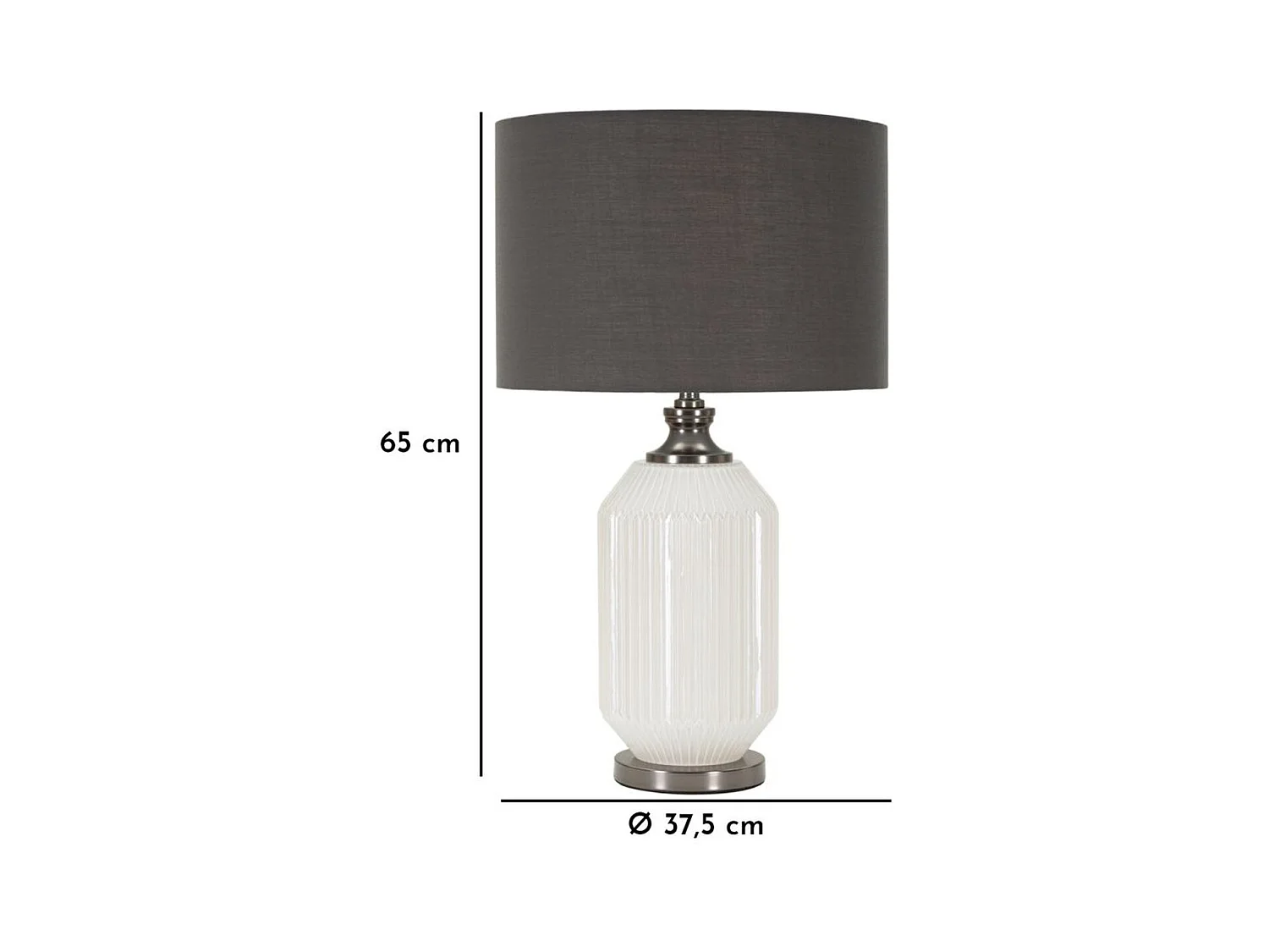 Lampada da Tavolo MF174, Grigio, 37,5x37,5x65 cm, Epikasa