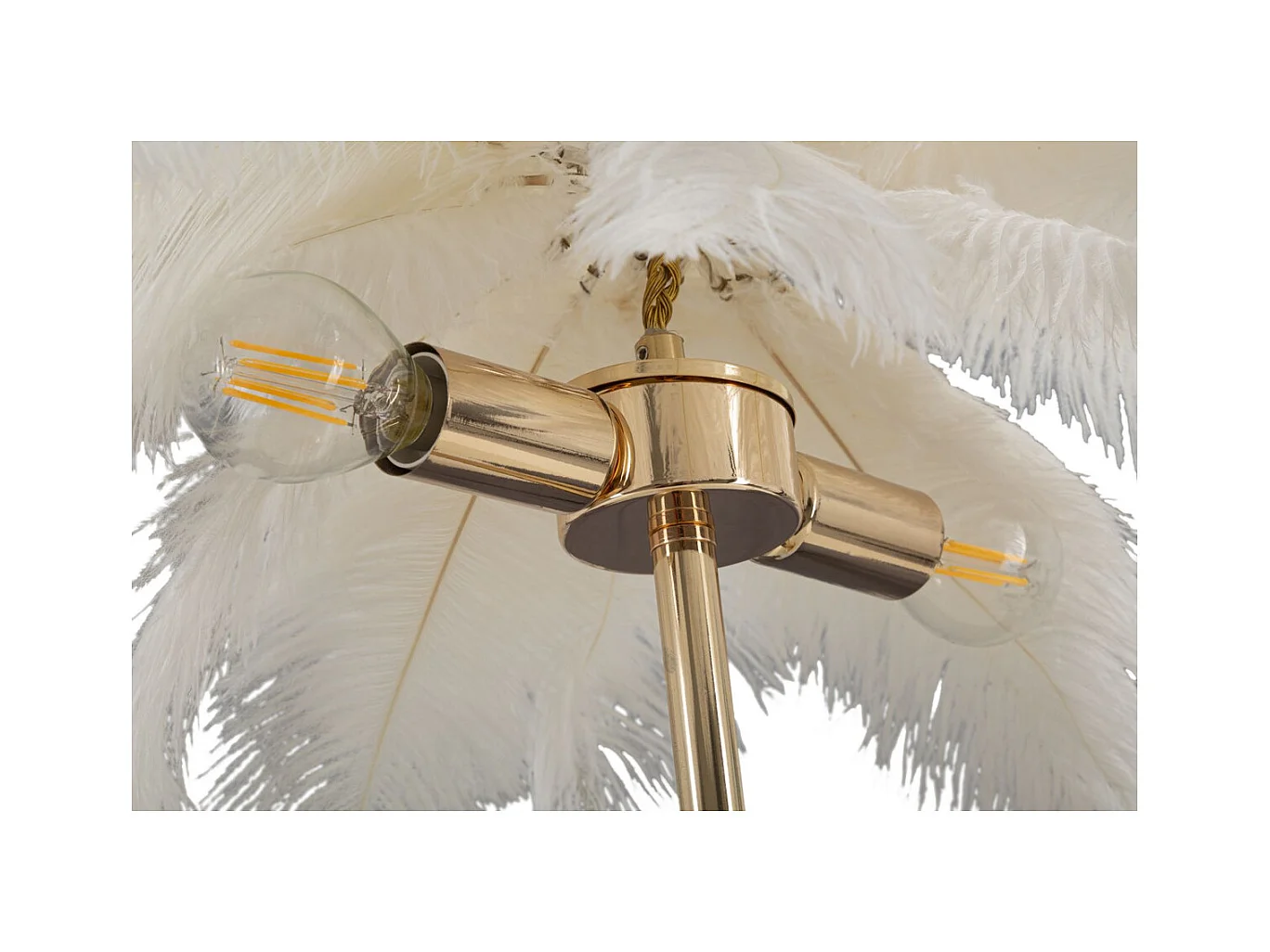 Candeeiro de Mesa Penas 1, Branco, 40x40x55 cm, Epikasa