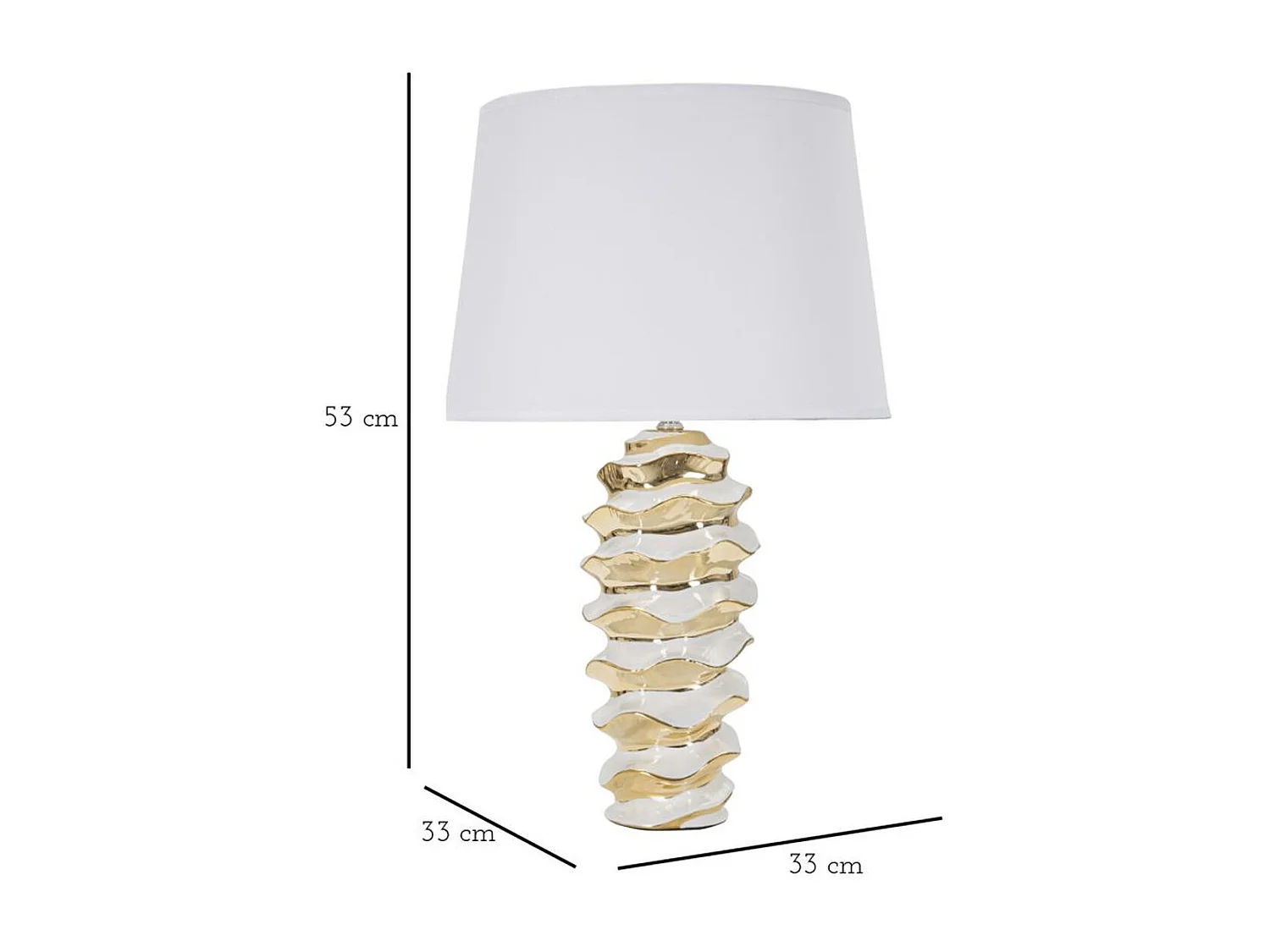 Lampe à Poser MF110, Blanc, 33x33x53 cm, Seven Design