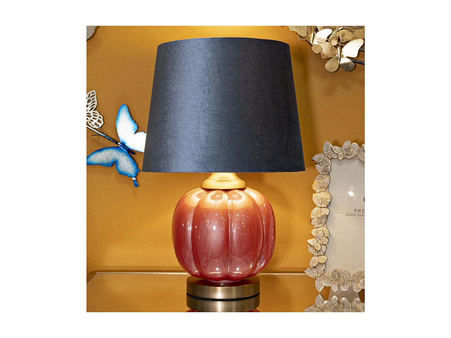 Lampe à Poser MF171, Bleu, 32,5x32,5x50 cm, Seven Design