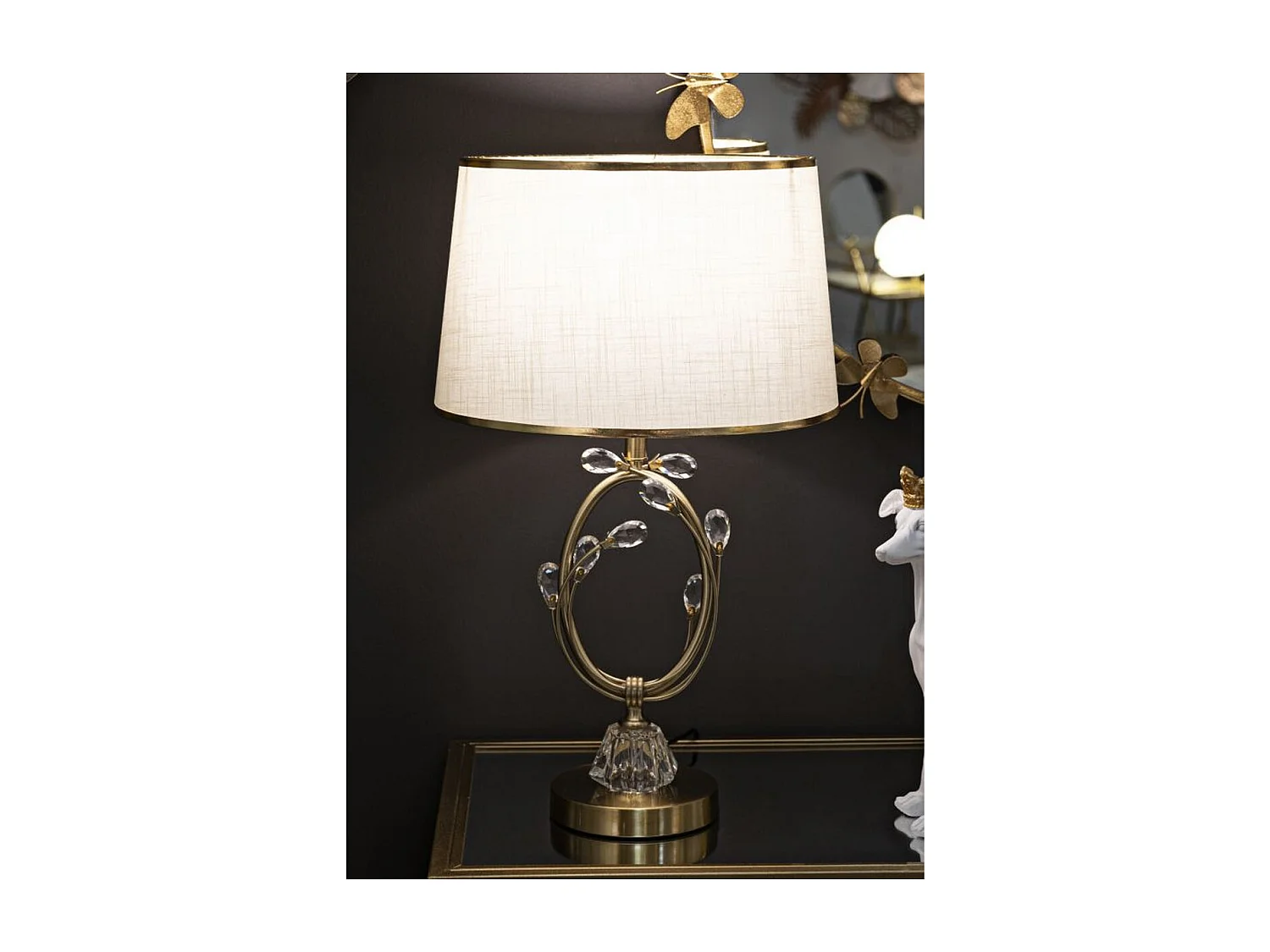 Candeeiro de Mesa MF152, Branco, 36x36x60 cm, Seven Design