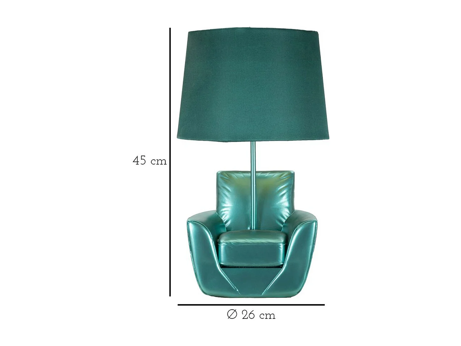 Lampa Stołowa Fotel 2, Niebieski, 26x26x43 cm, Epikasa