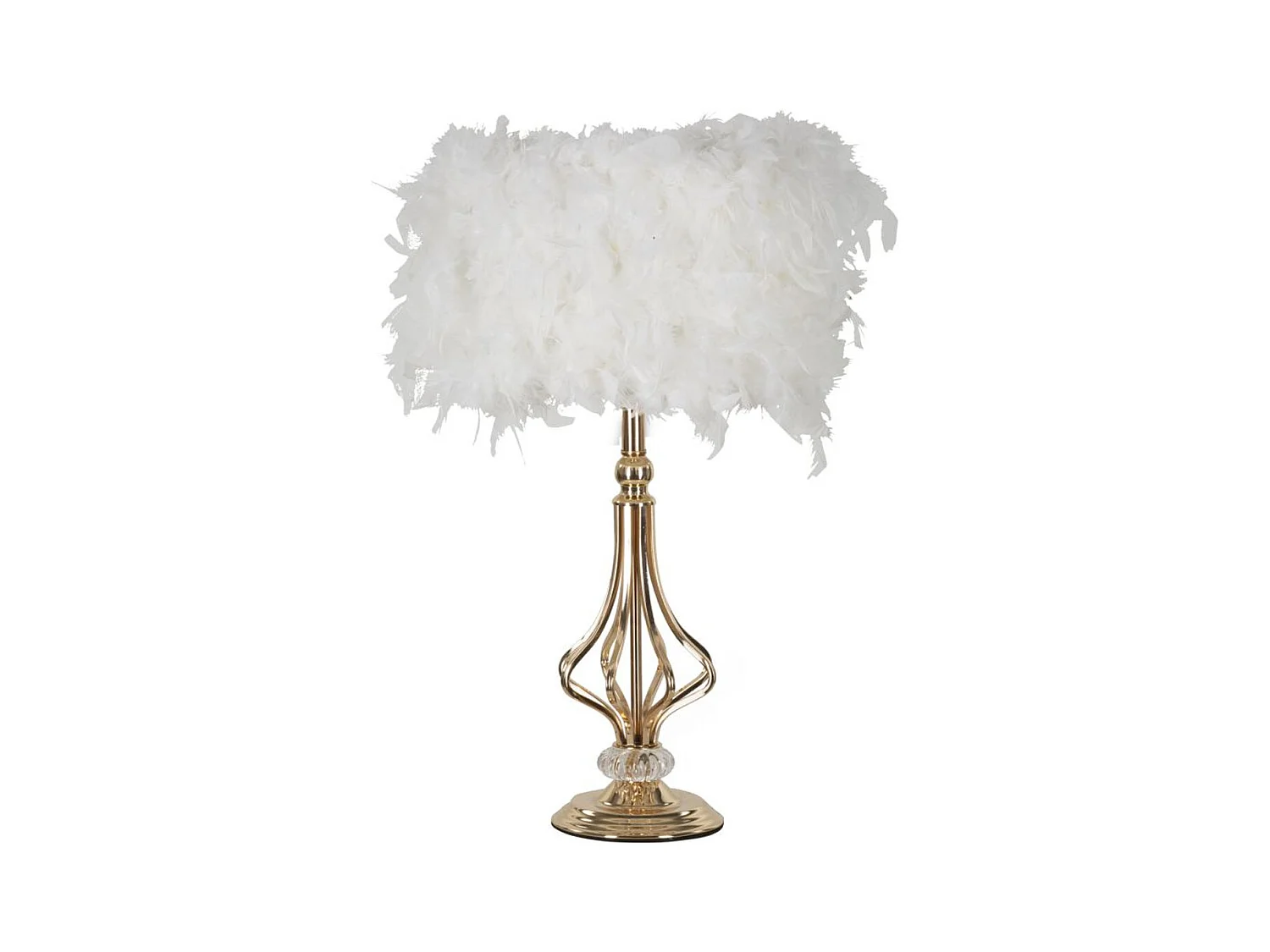 Lampe à Poser Plumes 5, Blanc, 25x25x54 cm, Epikasa