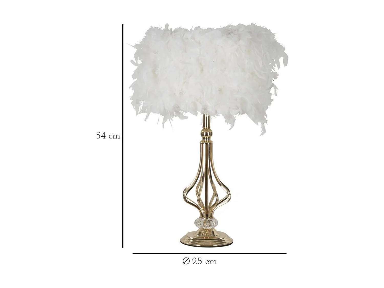 Lampa Stołowa Pióra 5, Biały, 25x25x54 cm, Seven Design