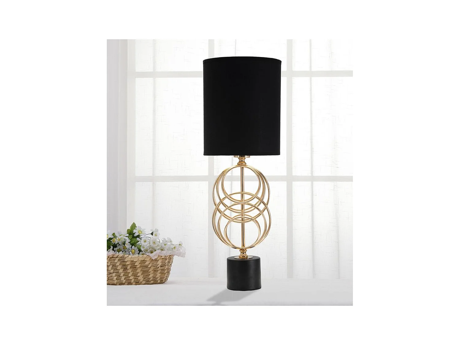 Tafellamp MF135, Zwart, 20x20x58,5 cm, Epikasa