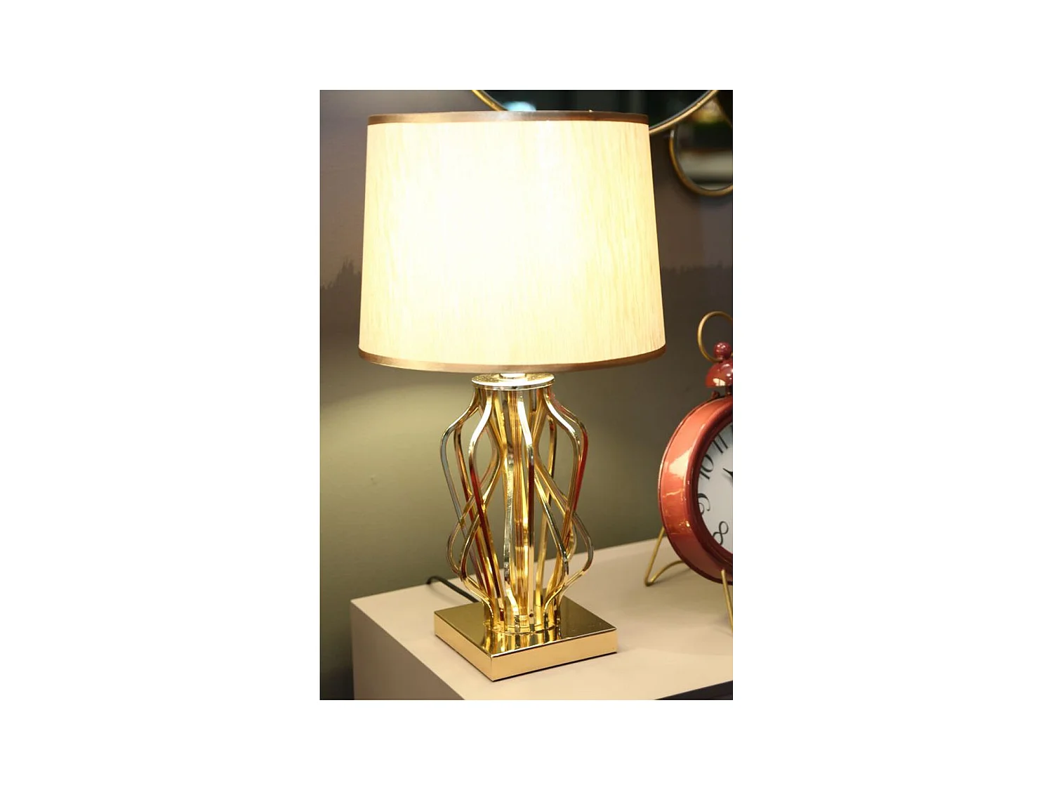 Lampe à Poser MF120, Or, 30x30x52 cm, Seven Design