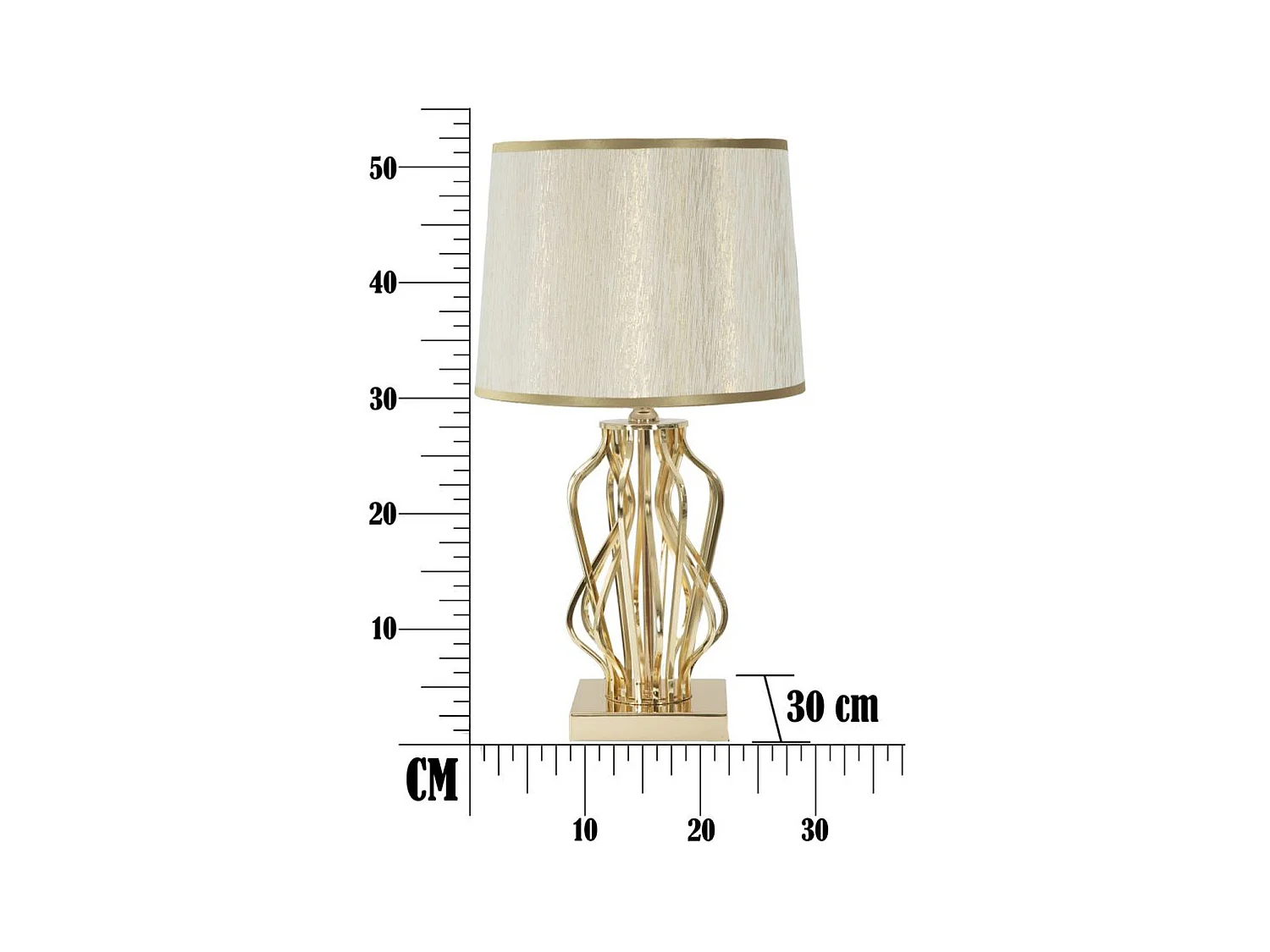 Lampe à Poser MF120, Or, 30x30x52 cm, Seven Design