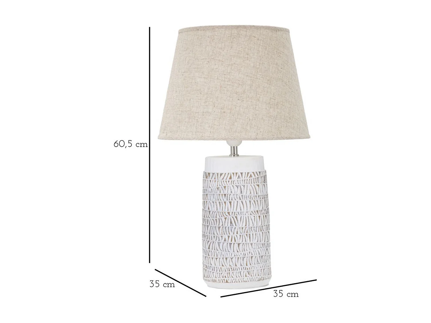 Lampa Stołowa MF169, Biały, 35x35x60,5 cm, Seven Design