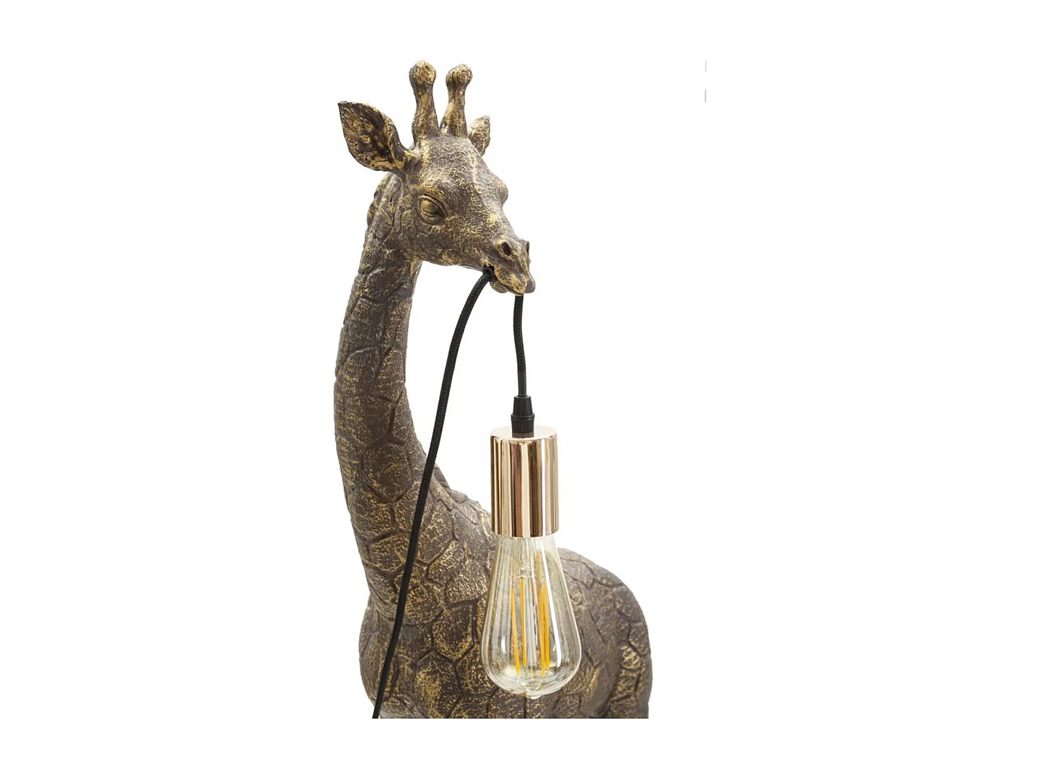 Lámpara de Mesa Jirafa, Oro, 40x22x80 cm, Seven Design