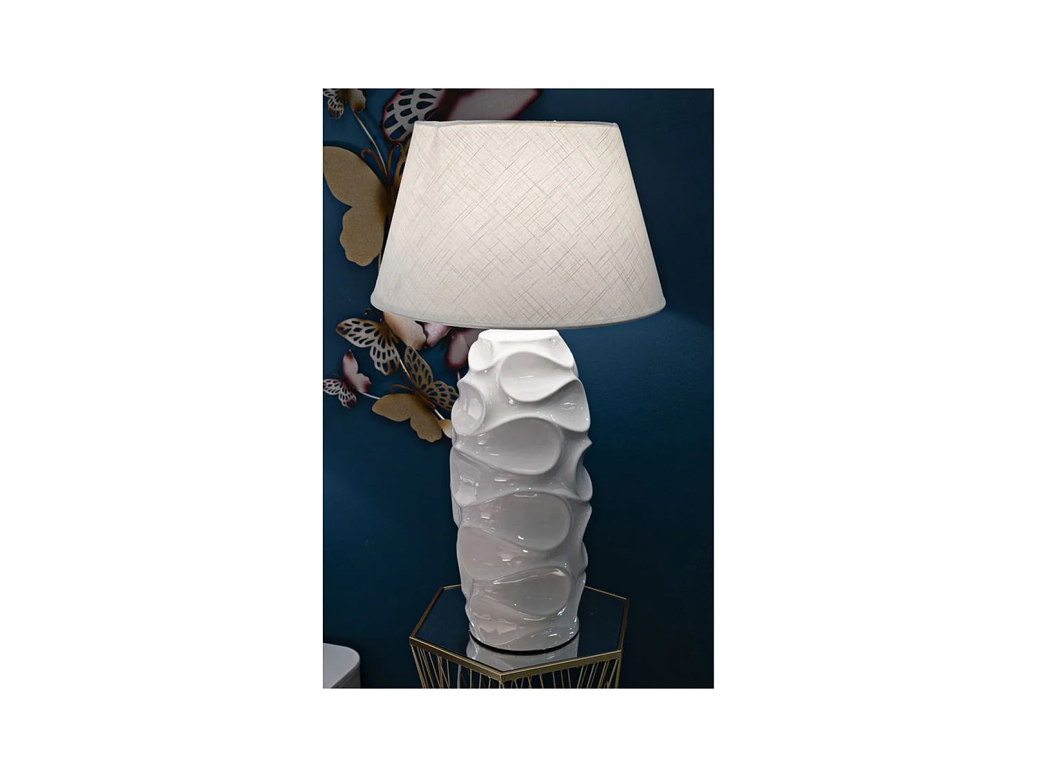 Lampada da Tavolo MF87, Bianco, 45x45x83 cm, Epikasa