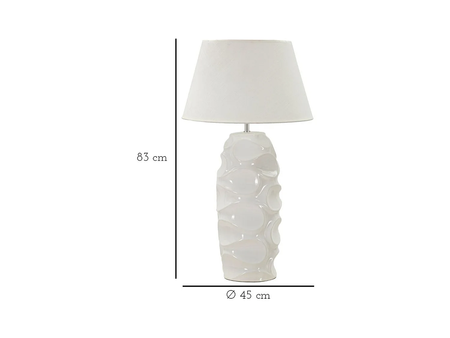 Lampada da Tavolo MF87, Bianco, 45x45x83 cm, Epikasa