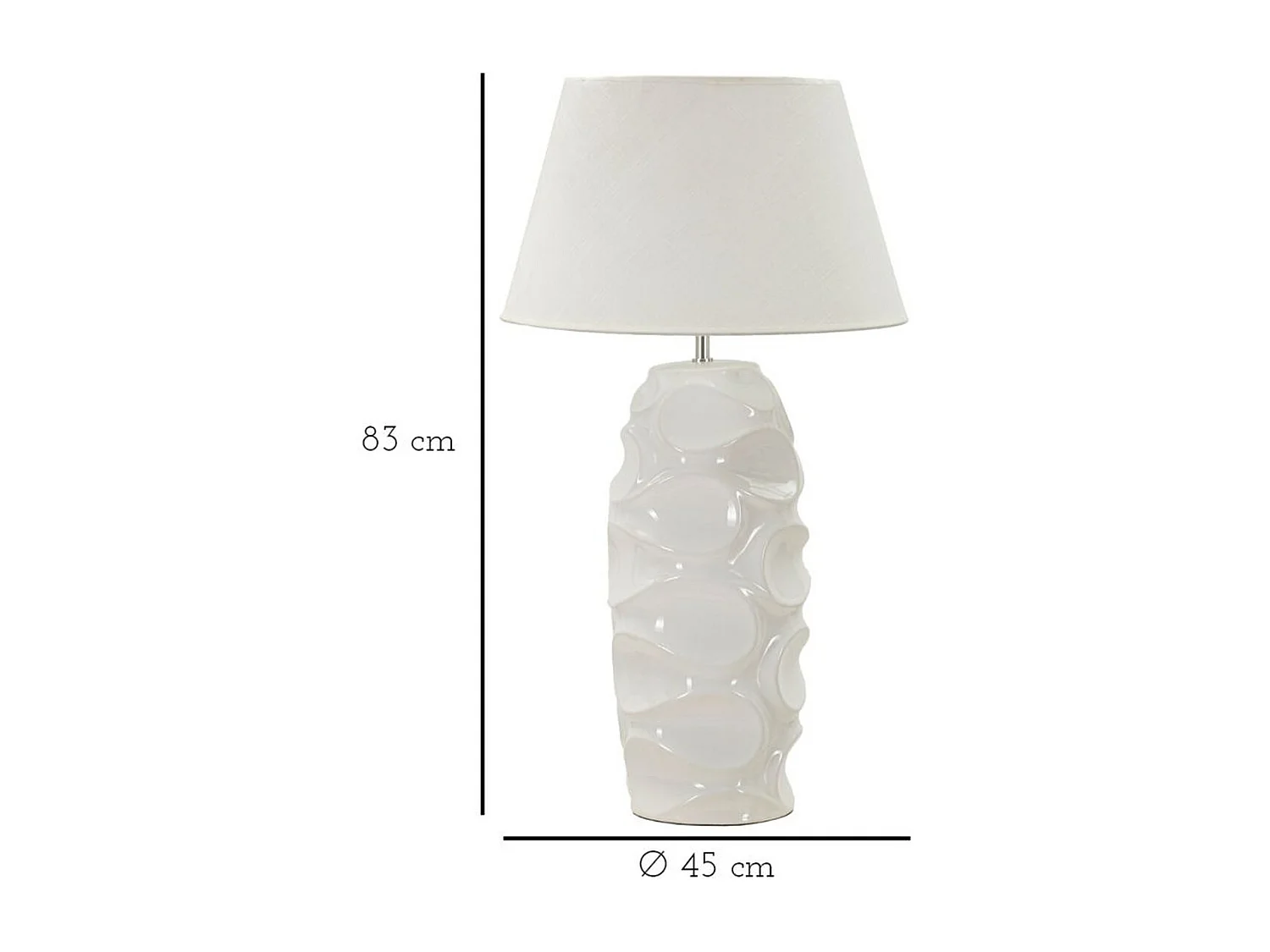 Lampe à Poser MF87, Blanc, 45x45x83 cm, Seven Design
