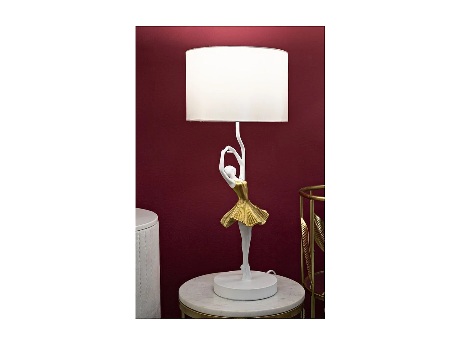 Lampa Stołowa Balerina 3, Złoto, 28x28x64 cm, Seven Design