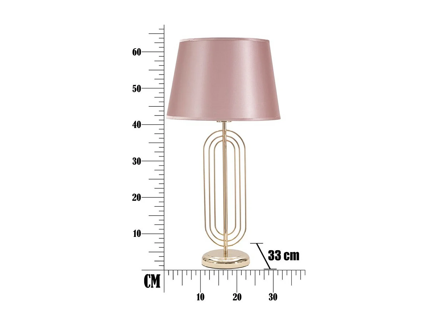 Lampe à Poser MF138, Rose, 33x33x64 cm, Epikasa
