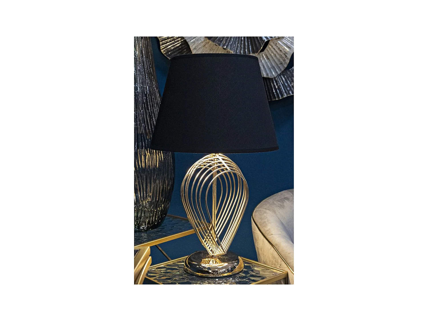 Candeeiro de Mesa MF123, Preto, 32,5x32,5x53,5 cm, Epikasa