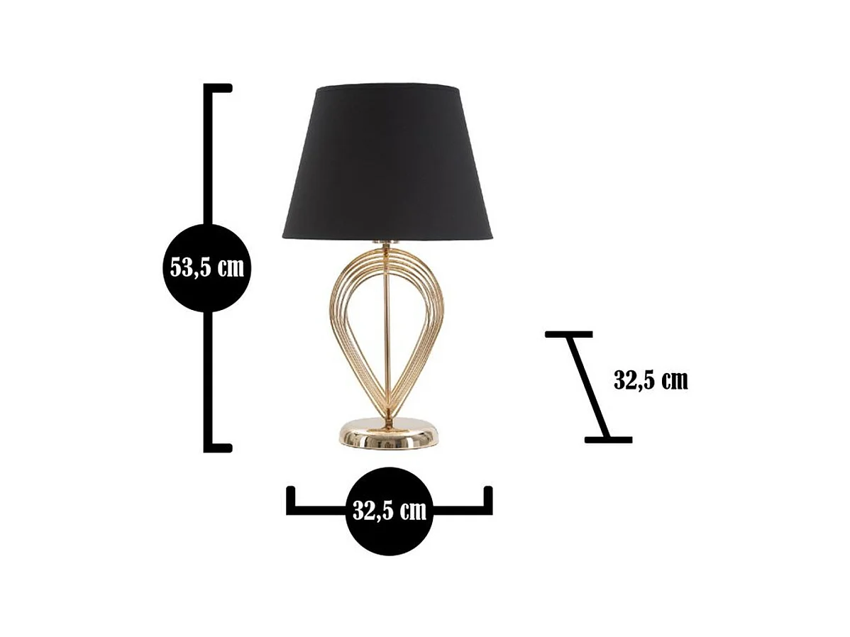 Candeeiro de Mesa MF123, Preto, 32,5x32,5x53,5 cm, Epikasa