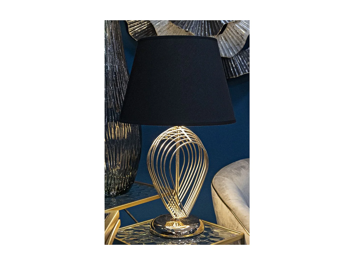 Lampa Stołowa MF123, Czarny, 32,5x32,5x53,5 cm, Seven Design