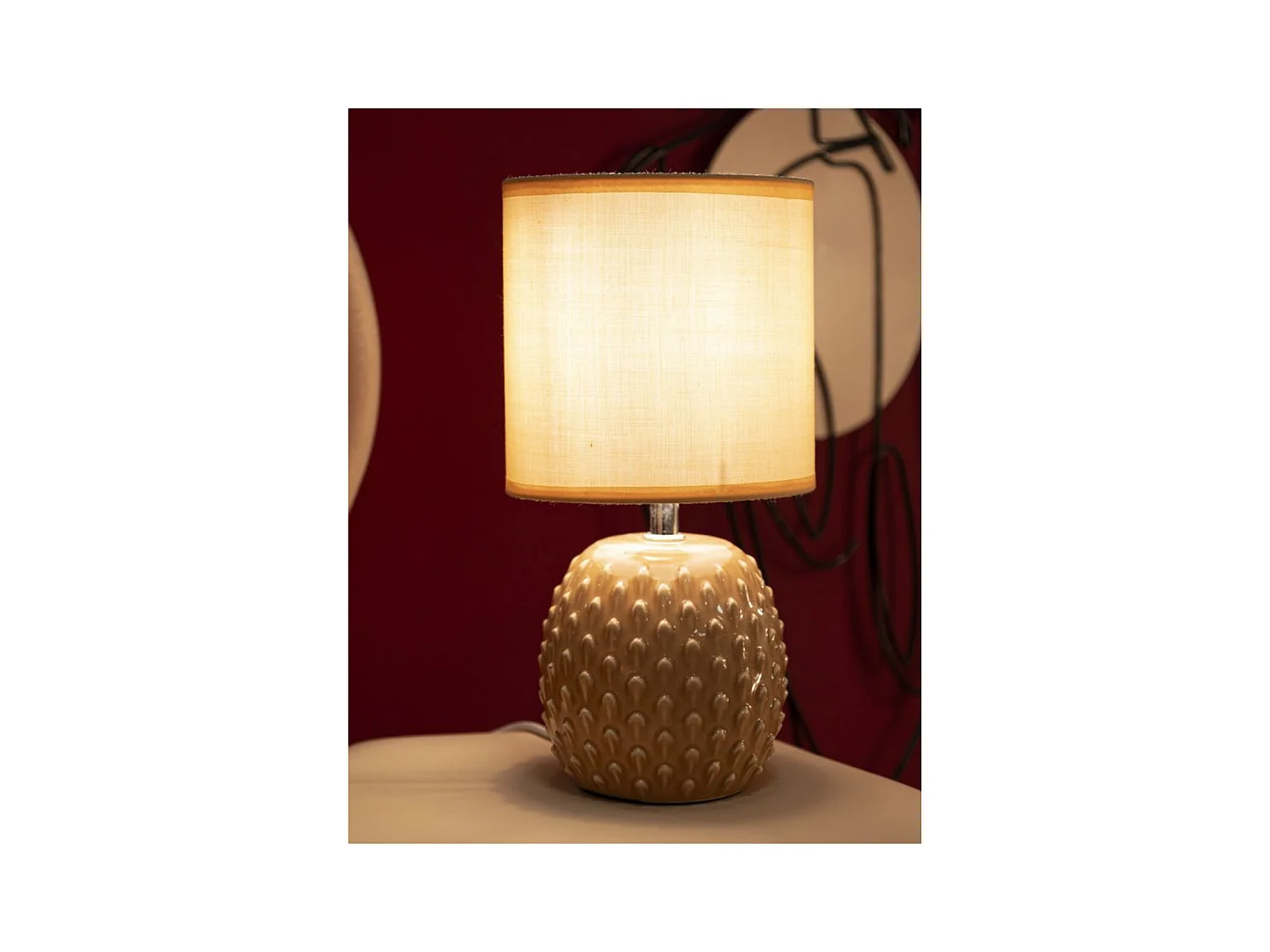 Lampa Stołowa MF98, Pomarańczowy, 14x14x27 cm, Epikasa