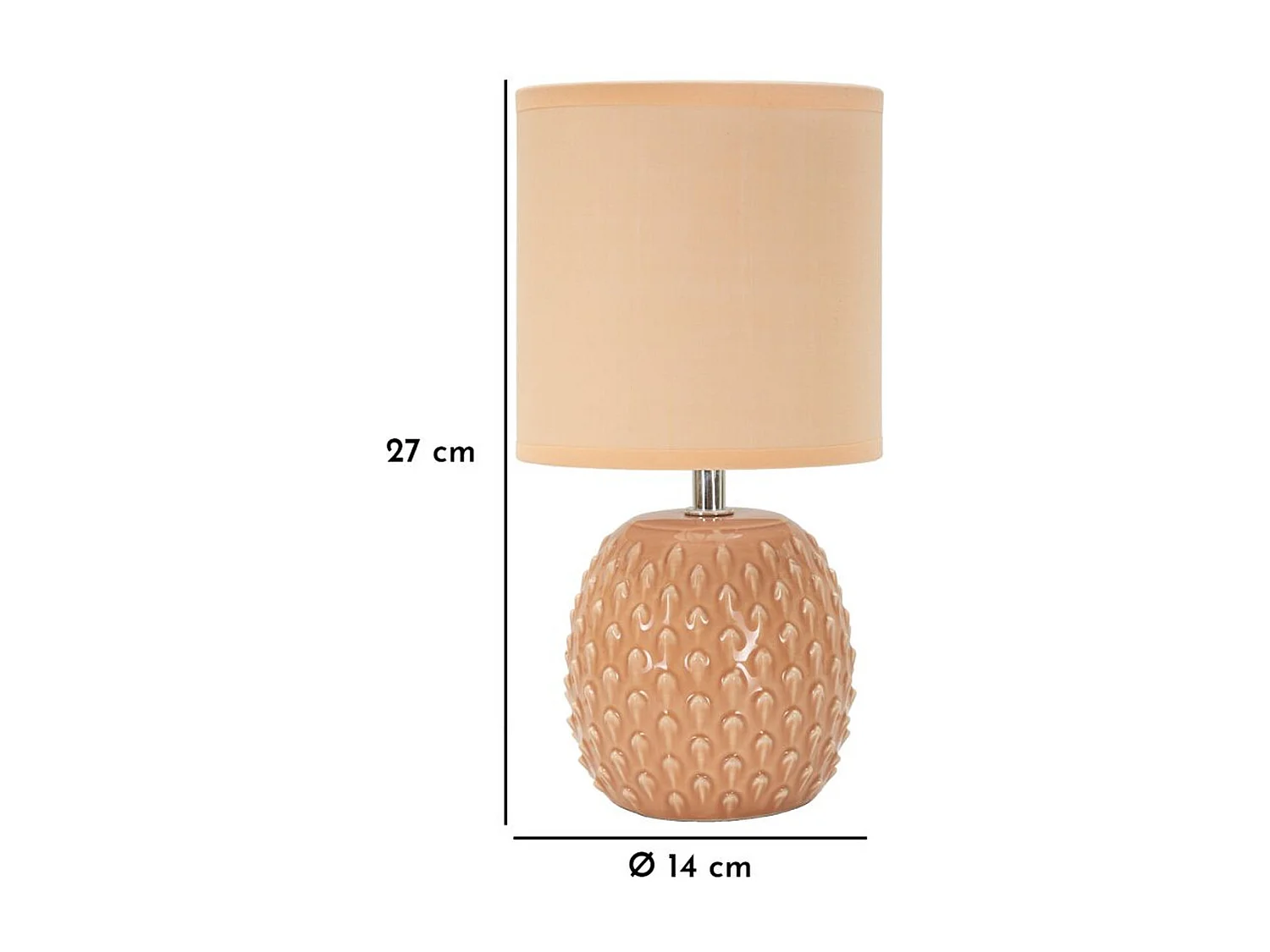 Lampa Stołowa MF98, Beżowy, 14x14x27 cm, Seven Design