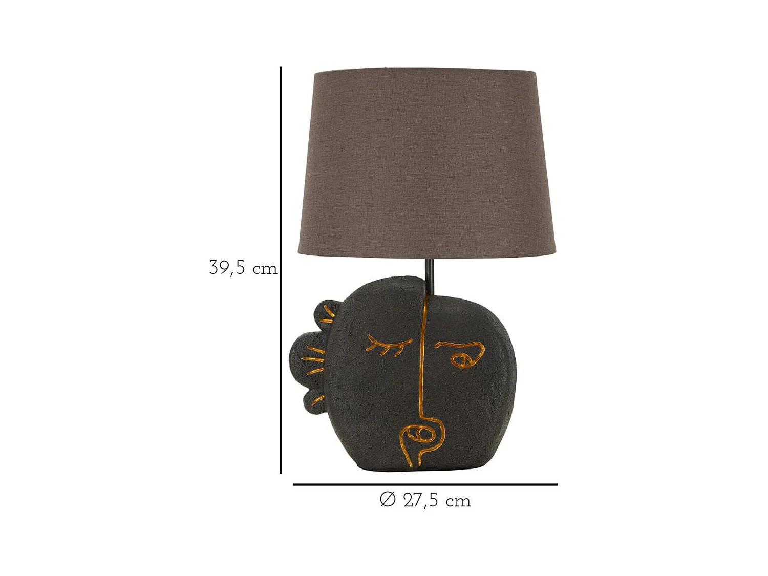 Candeeiro de Mesa MF163, Castanho, 27,5x27,5x39,5 cm, Epikasa