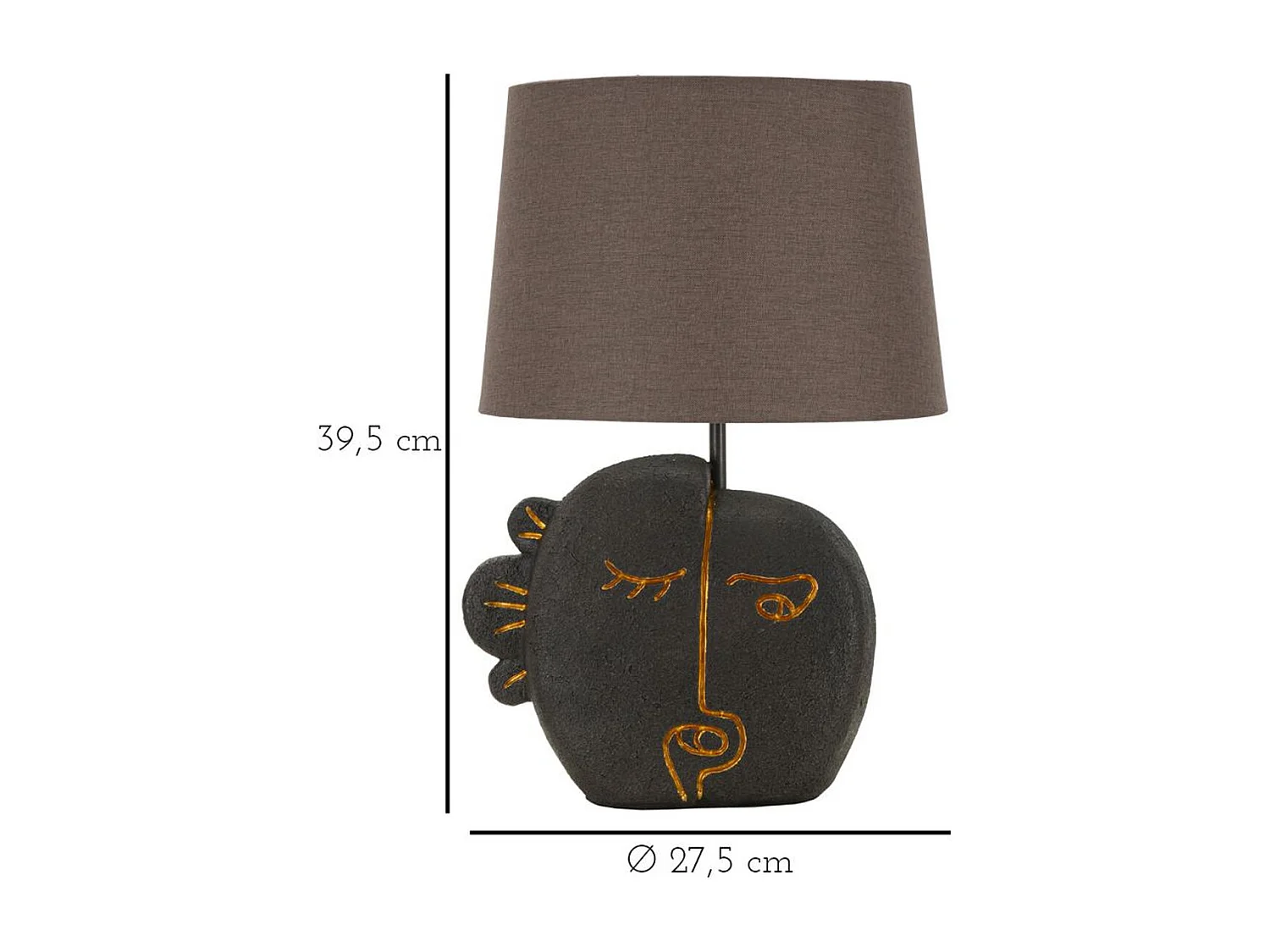 Candeeiro de Mesa MF163, Castanho, 27,5x27,5x39,5 cm, Seven Design