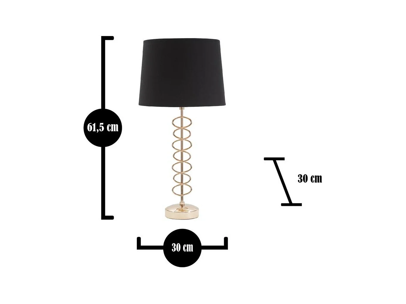 Lampa Stołowa MF125, Czarny, 30x30x61,5 cm, Epikasa