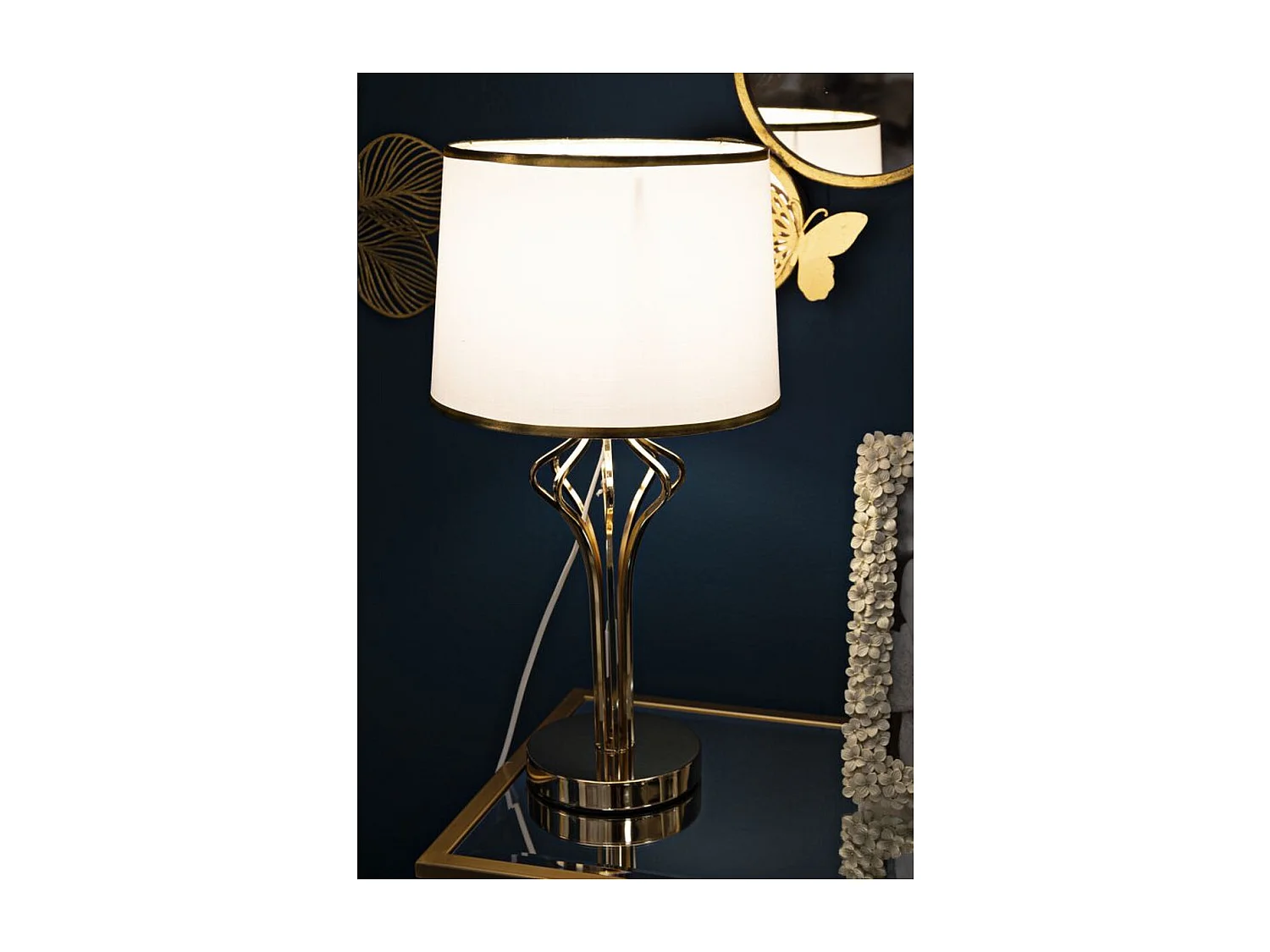 Candeeiro de Mesa MF131, Branco, 28x28x53 cm, Seven Design