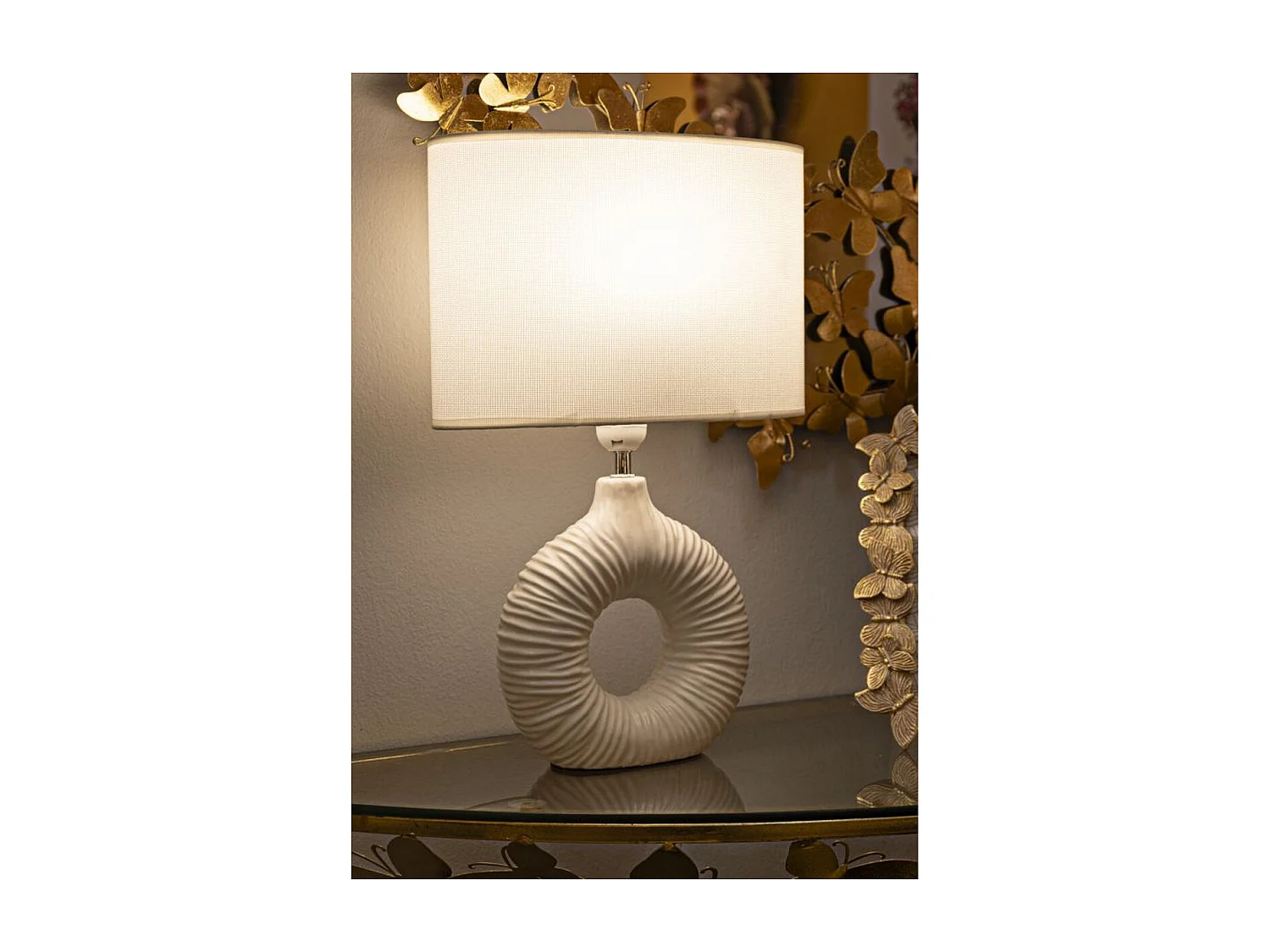 Lampa Stołowa MF93, Biały, 28,5x15x43 cm, Seven Design