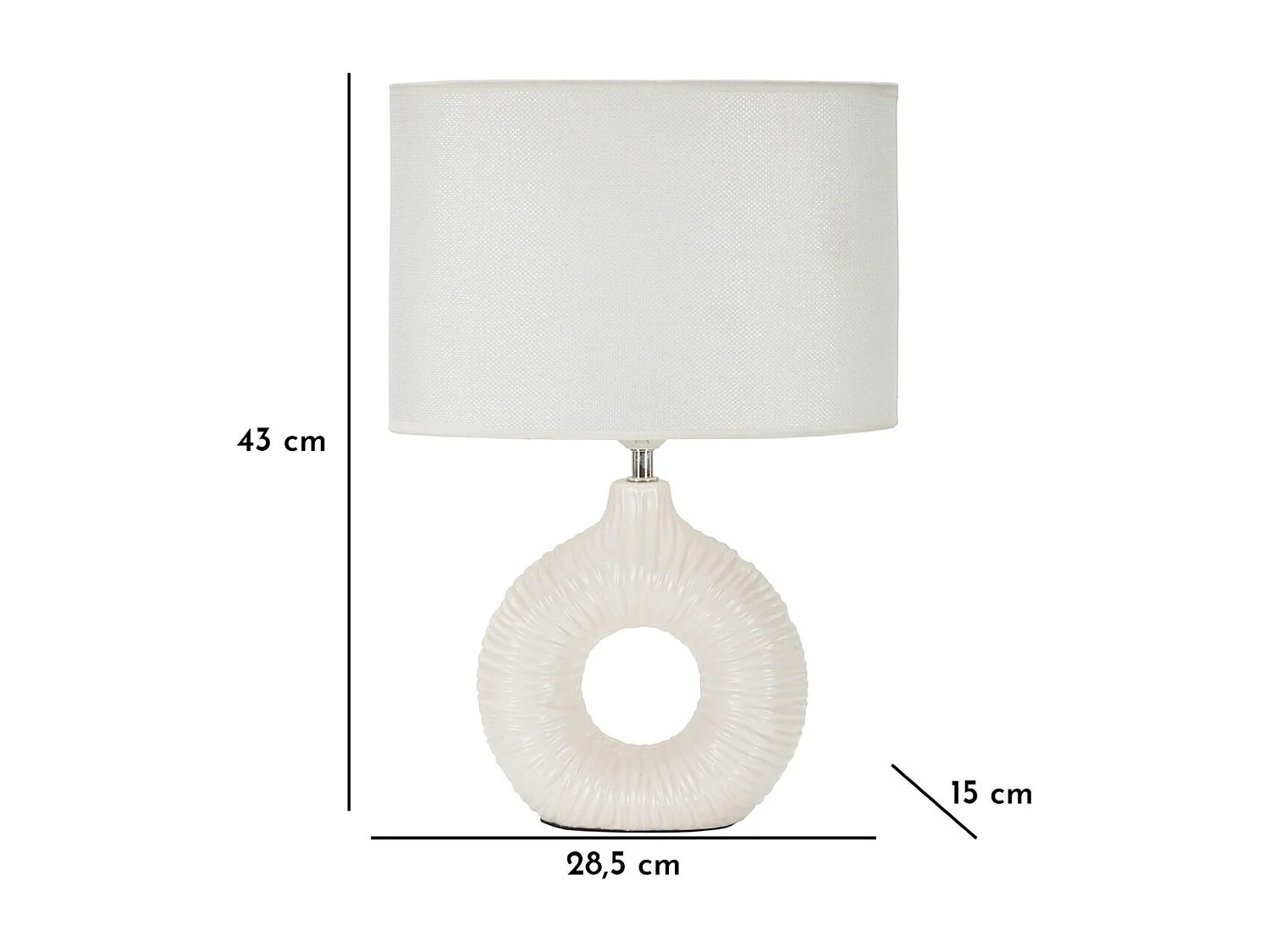 Lampa Stołowa MF93, Biały, 28,5x15x43 cm, Seven Design