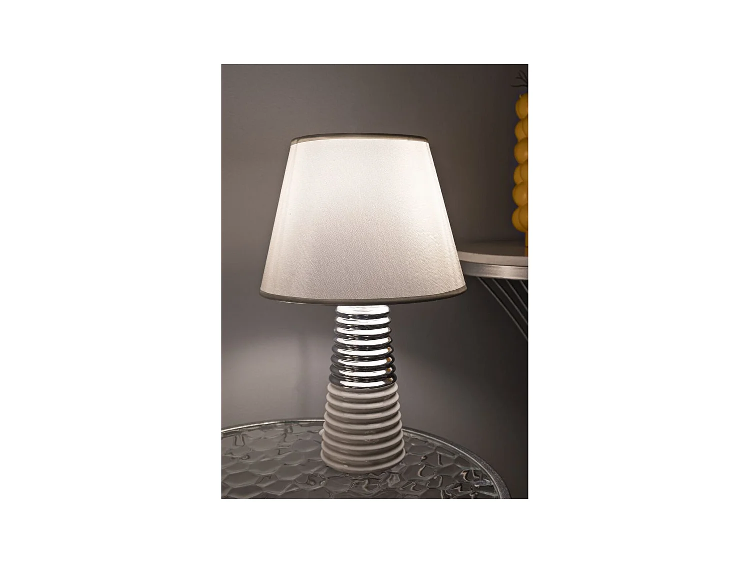 Lampada da Tavolo MF117, Bianco, 25x25x41 cm, Epikasa