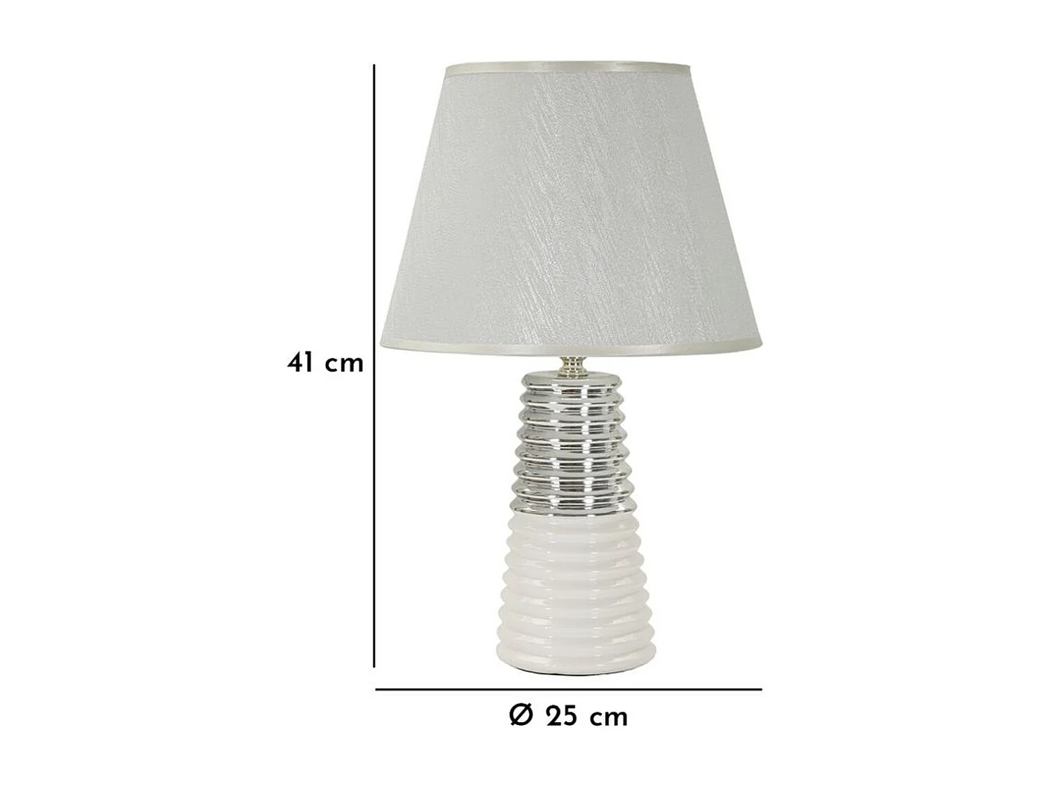 Lampada da Tavolo MF117, Bianco, 25x25x41 cm, Epikasa